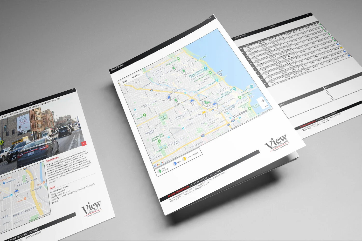 Pricing mockup for billboard advertising in CHicago