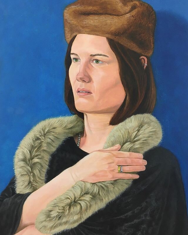 Portrait of Emilie (Tribute to Hans Holbein the younger) 30x38cm, oil and Tempera on wood. #portraitpainting #portrait #oilpainting #tempera #hansholbein #hansholbeintheyounger