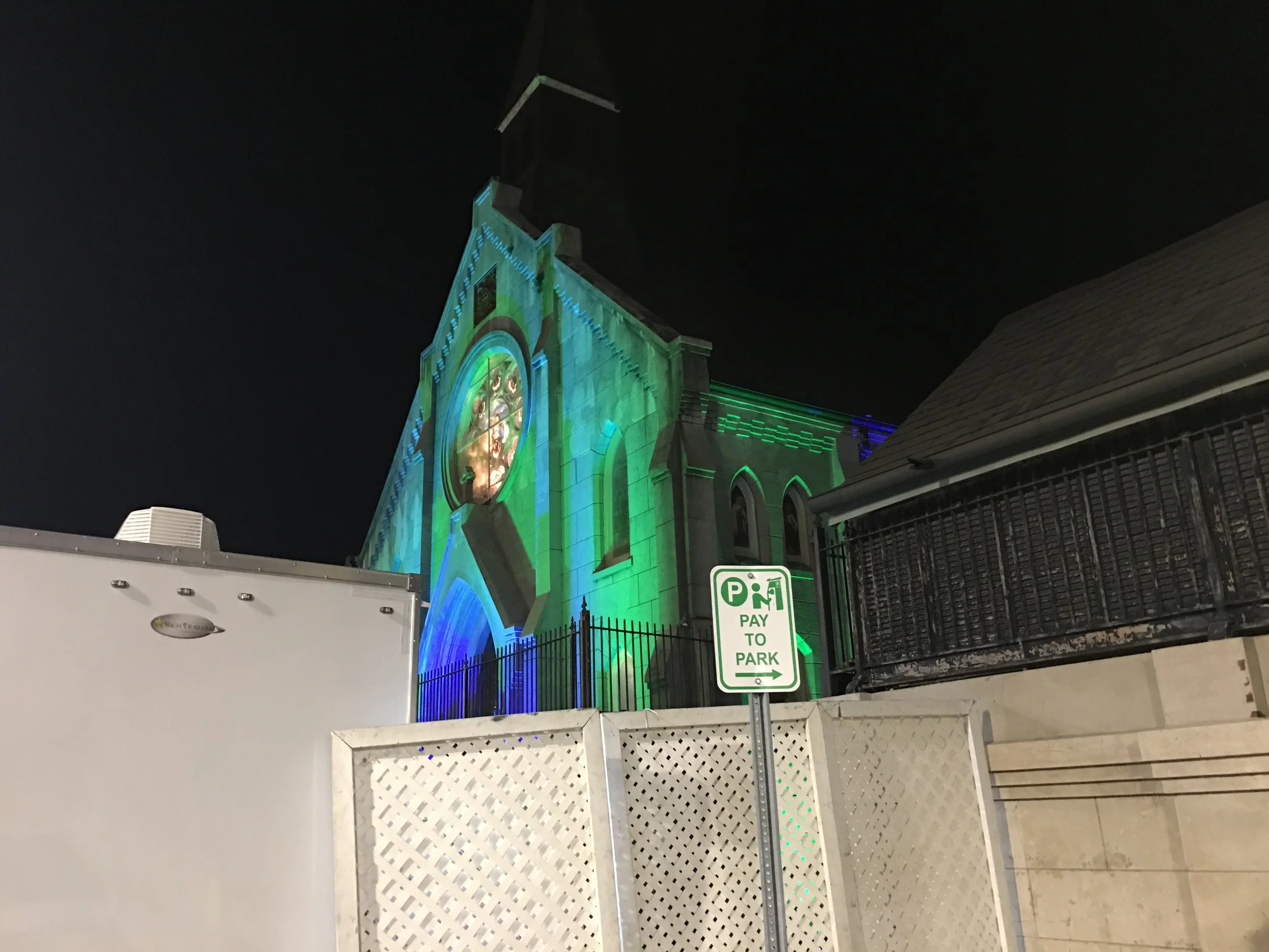 We lit the entire outside of this building with our up lights!