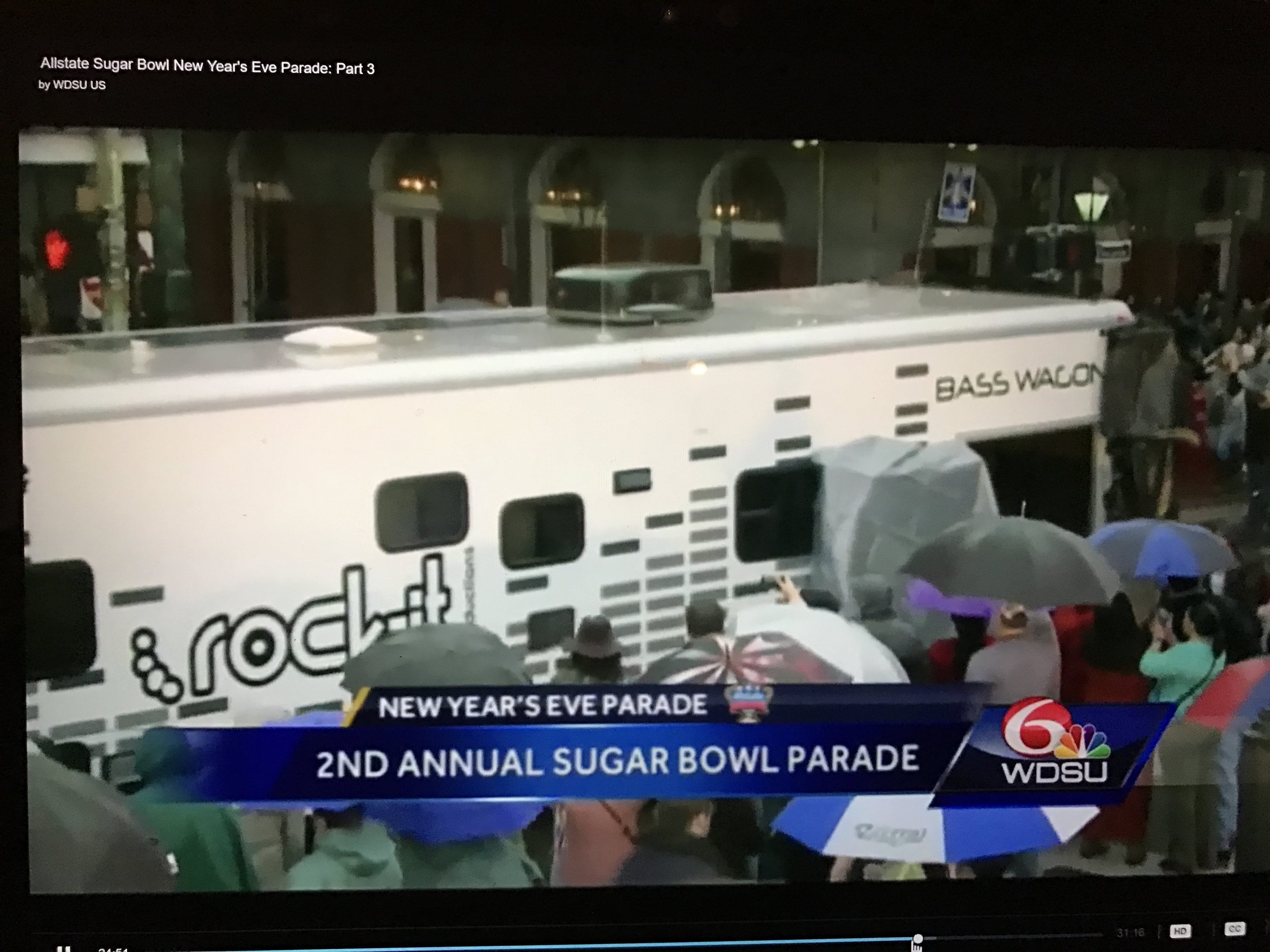 Bass Wagon rolled in The Allstate Sugar Bowl Parade, New Orleans