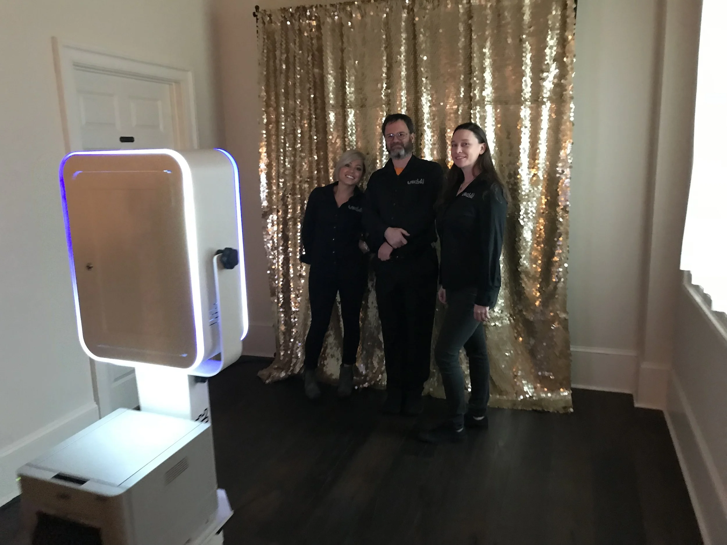 Open Air Photo Booth w/ Gold Glittery Backdrop