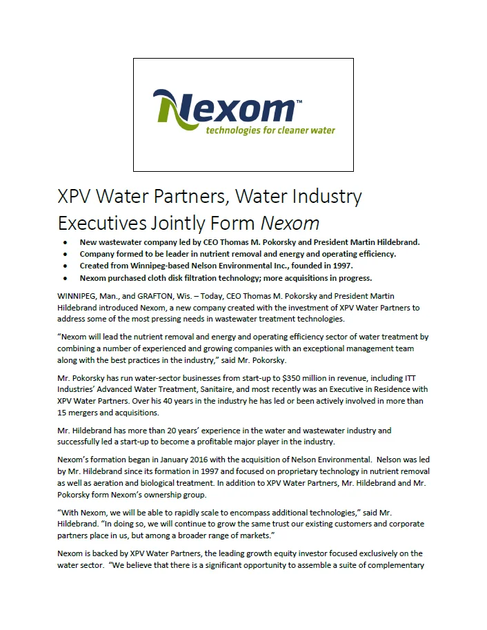 Nexom Launch Press Release