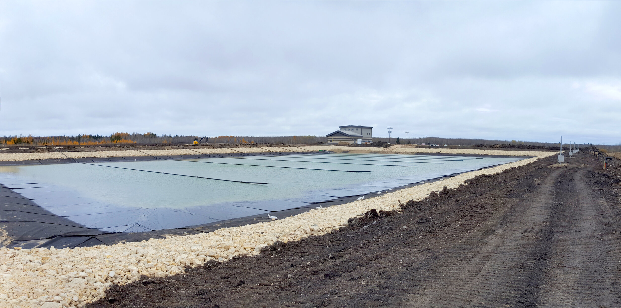 Long Plain First Nation’s lagoon-based wastewater treatment plant upon construction, April 2012.