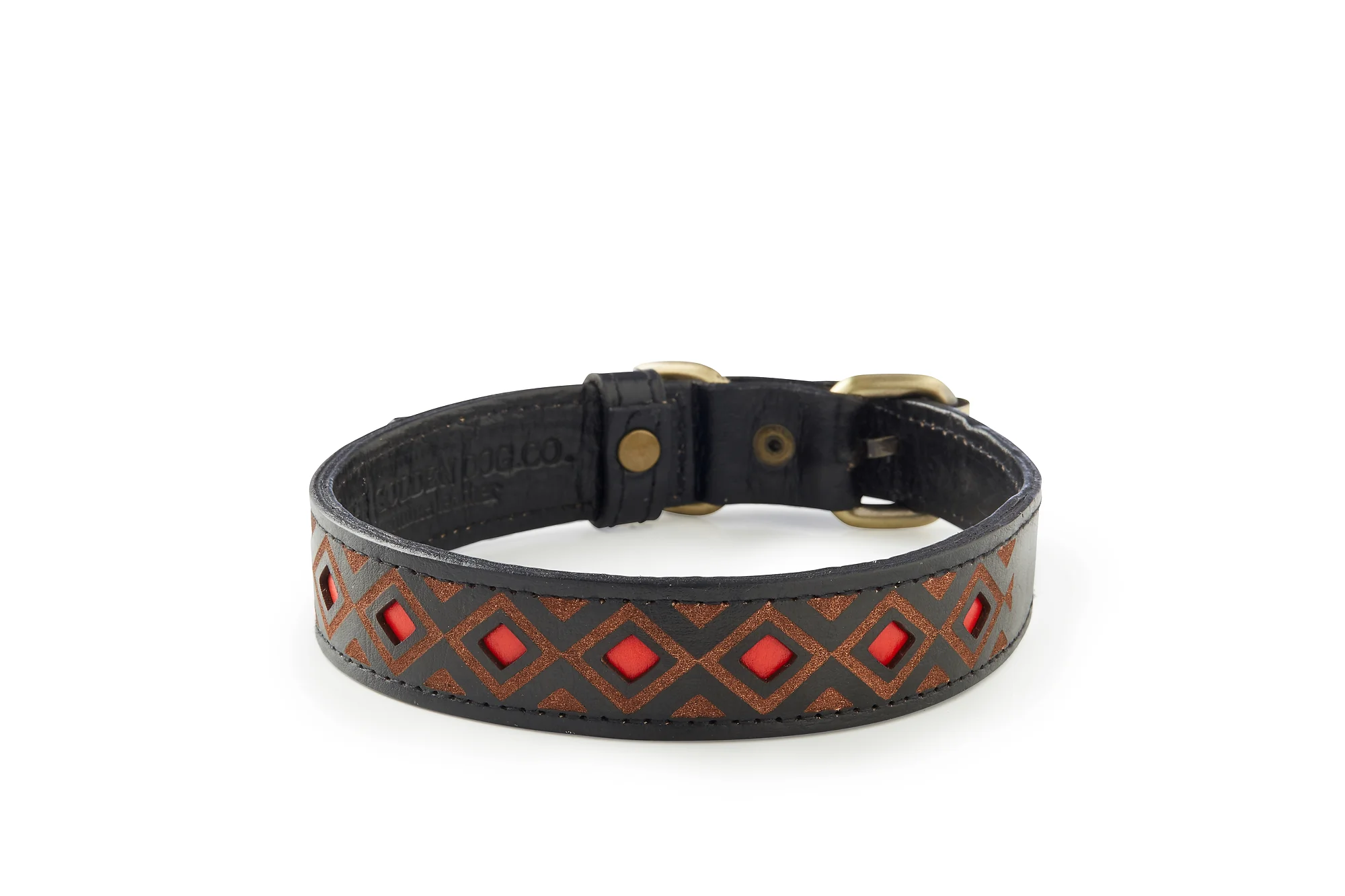 Hanalei - Black Leather Dog Collar