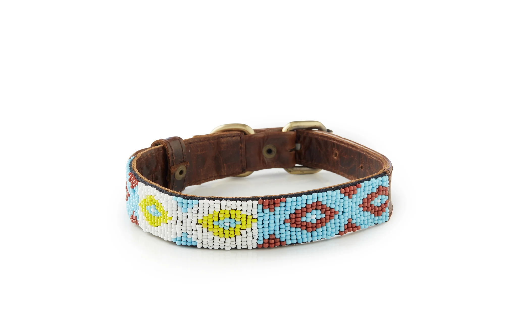Echo  - Neutral Tone Leather Beaded Collar