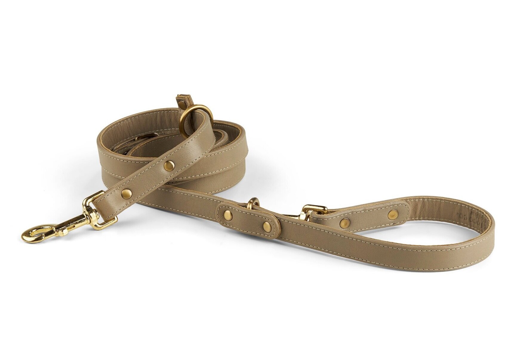 Beige White Black Leather Dog Collar and Leash Set for All 