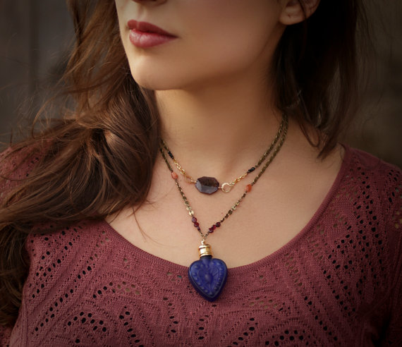 Jill has collaborated with different jewelry makers over the years to make perfume jewelry, including this amulet necklace by Gigi Moon .