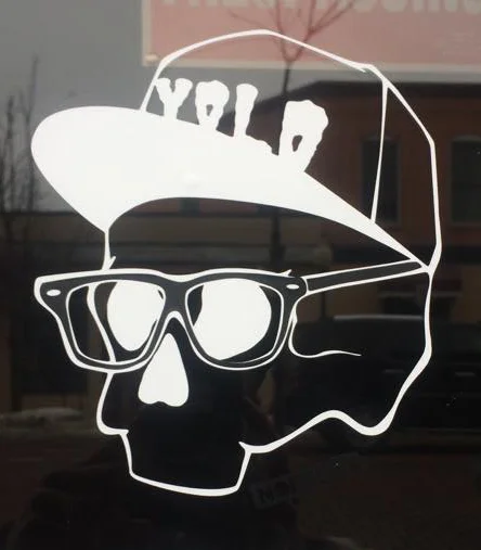 Yolo vinyl stiker on window 2.jpg