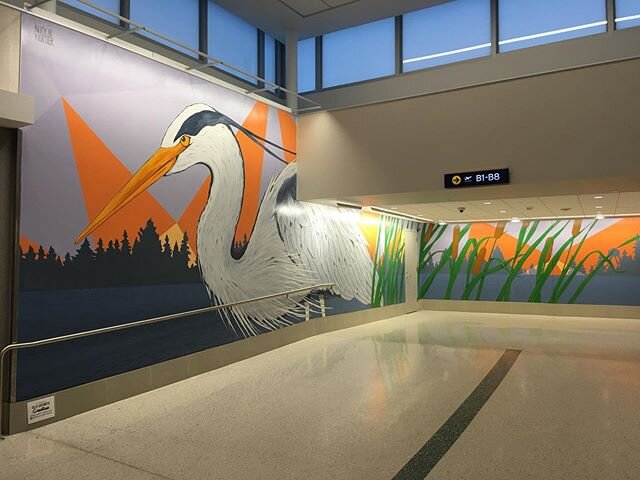 Here&rsquo;s a mural I finished a few weeks ago at the Gerald R. Ford International Airport. It was a fun project but a ton of work. When social distancing started to become a thing, I switched my work schedule to going in after the last departure in