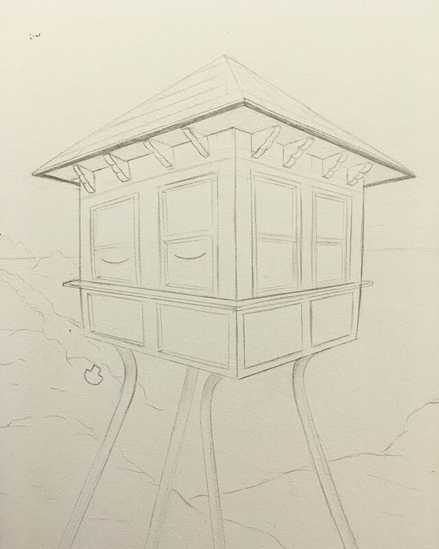 Here&rsquo;s a character study of the old train tower from the intersection of Bridge and Seward. I had been in quite a funk recently and have been struggling to draw but finally feel like I&rsquo;m breaking out of that. Huge thank you to my man @plu