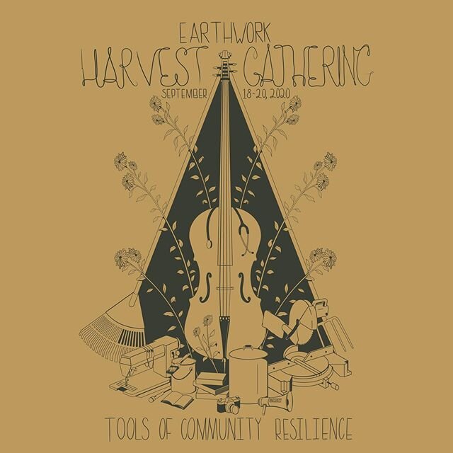 Earthwork Harvest Gatherings has long been a favorite festival of mine and I&rsquo;m excited to have had the opportunity to design this year&rsquo;s poster. The poster depicts Tools of Community Resilience and the idea that a music festival is about 