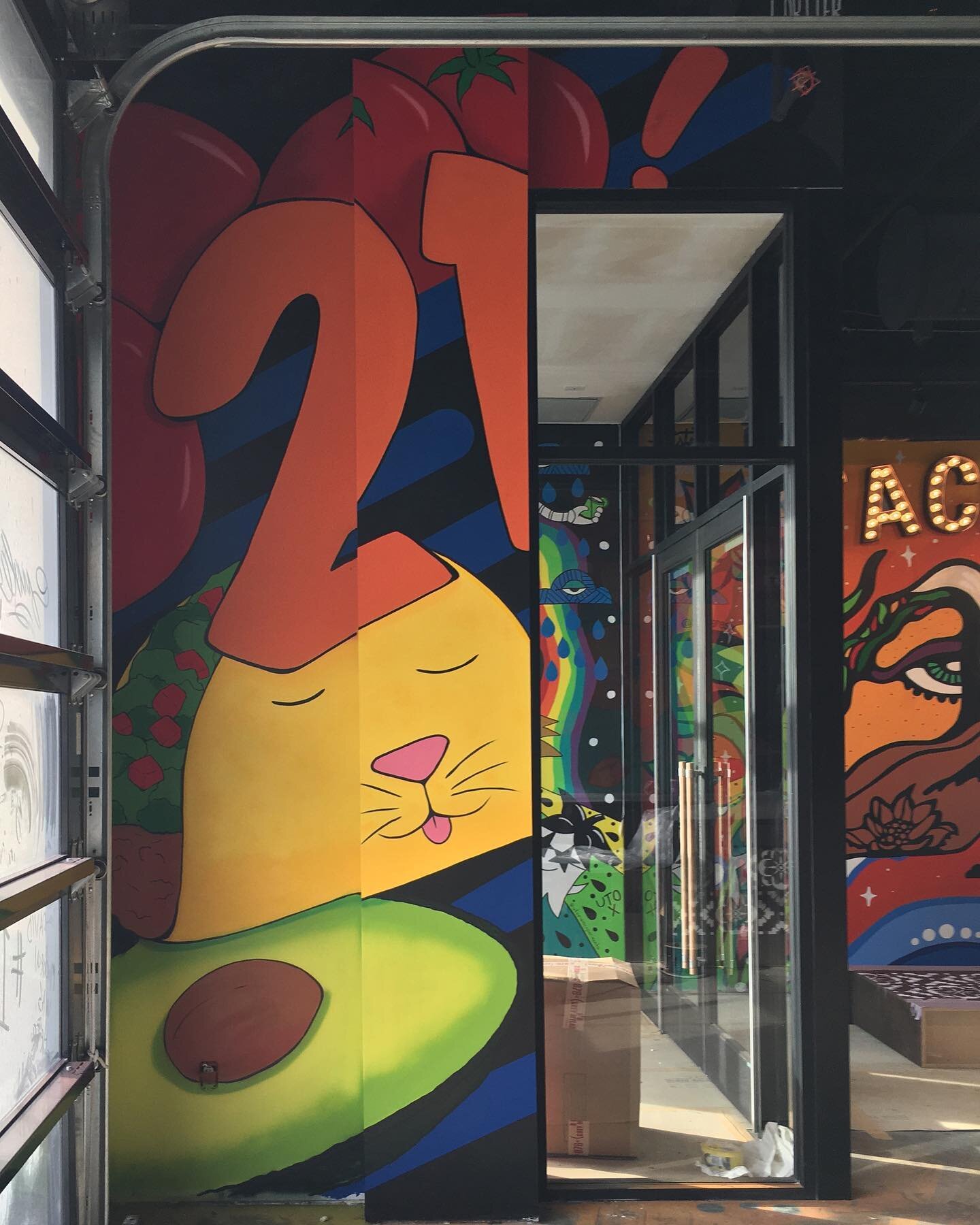 Here&rsquo;s some photos of the second finished section at Condado Tacos. I still have to post the finished first section but I need to get some better photos. The number 21 appears in many of the murals here as this is the 21st location. Huge thank 