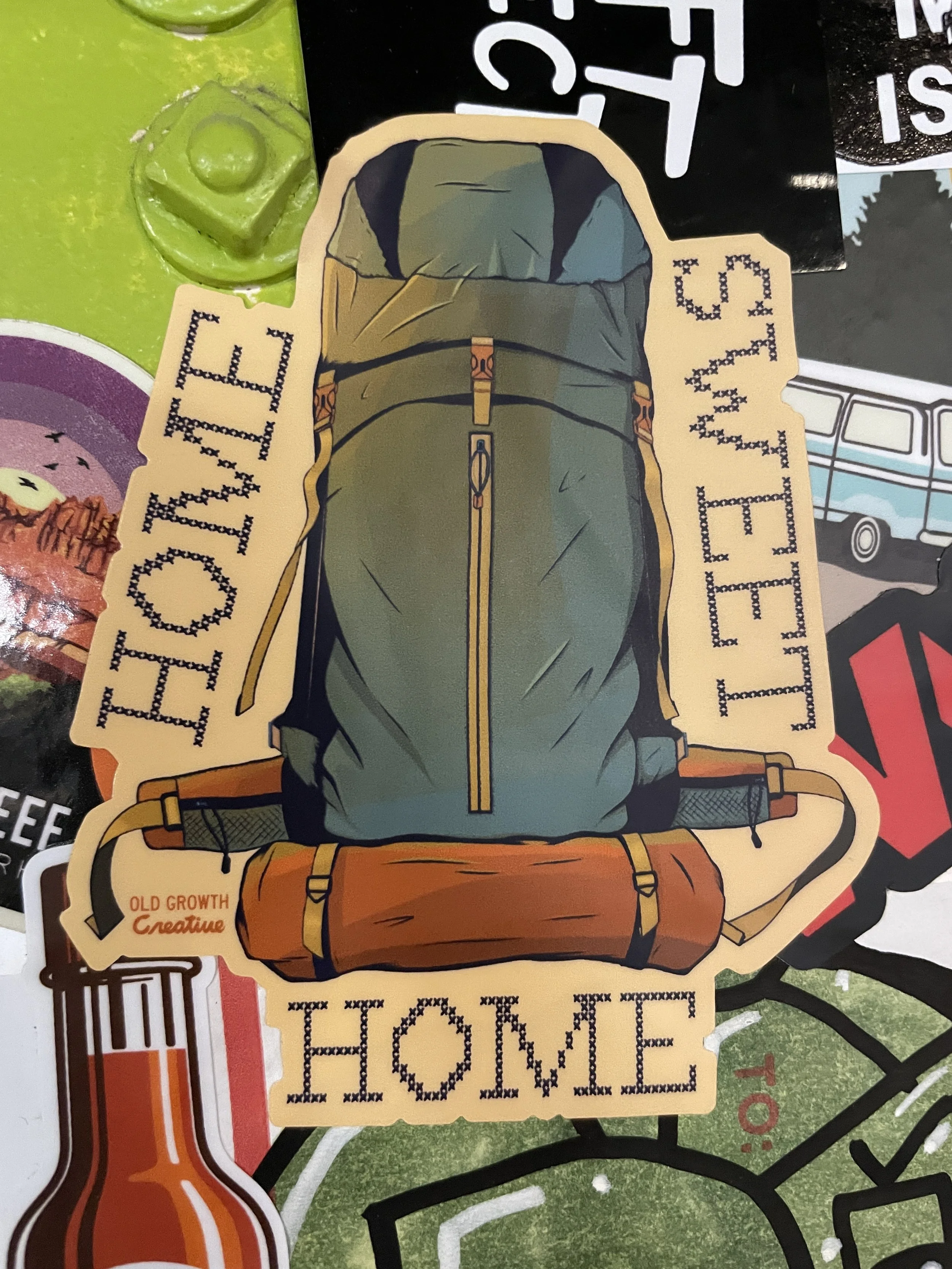 Home Sweet Home Backpacking Sticker Old Growth Creative 3.JPG