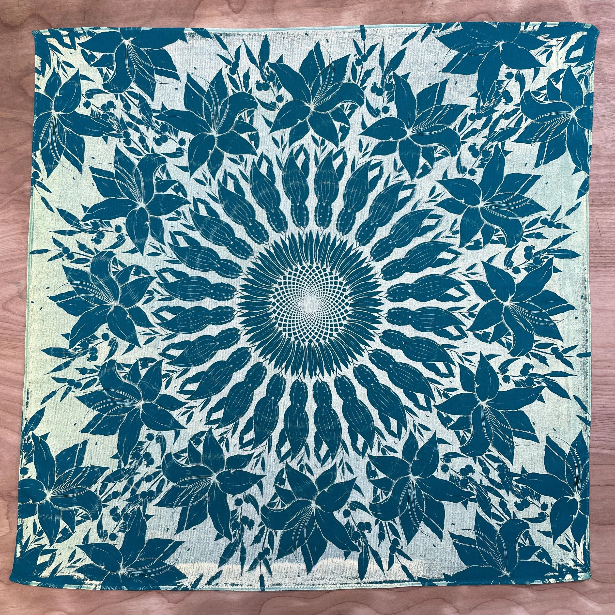 Bandana Sunflower Teal Old Growth Creative Nick Nortier.jpeg