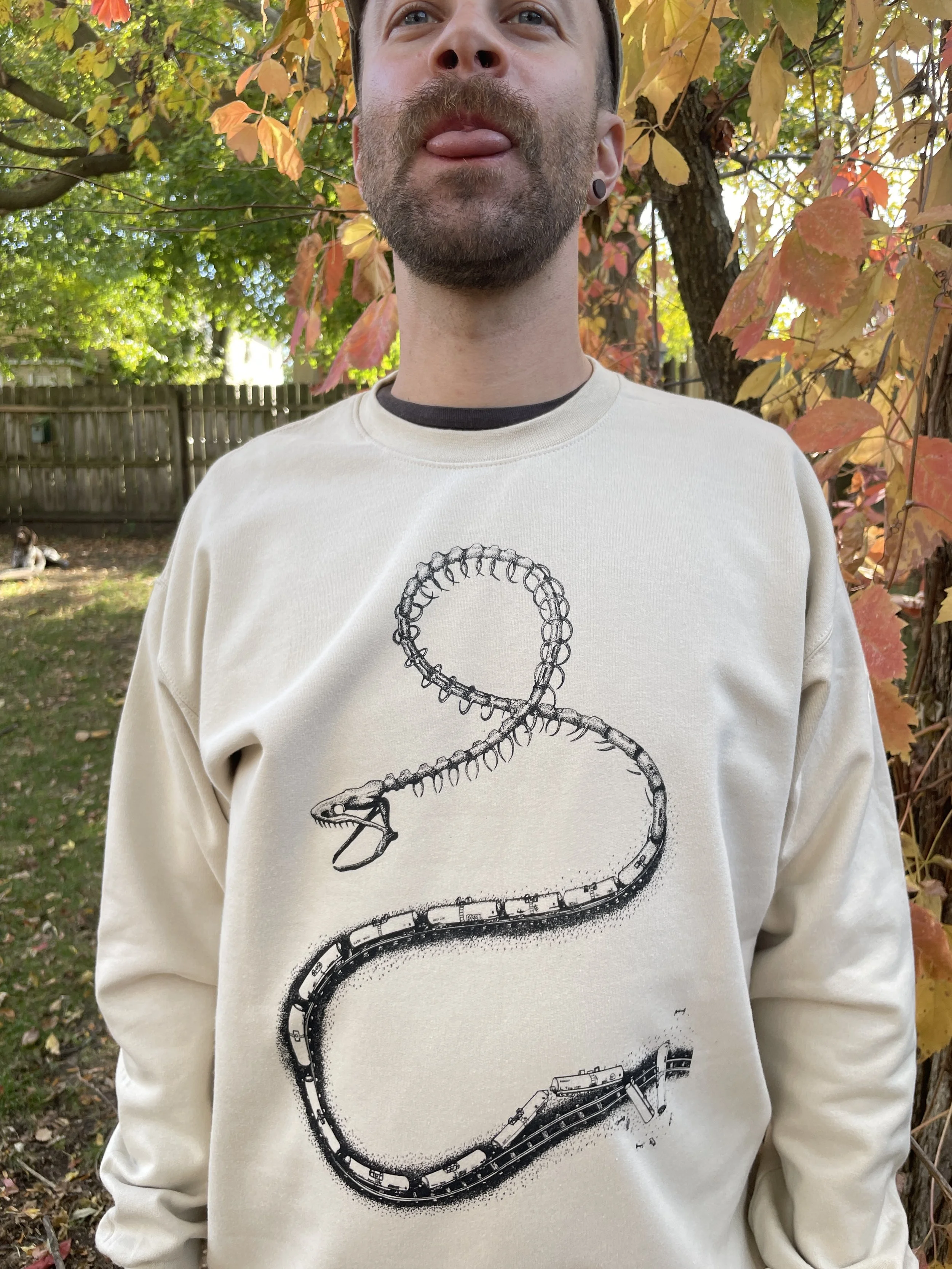 Old Growth Creative Snake Train Fossil Fuels Crew Sweater 3.JPG