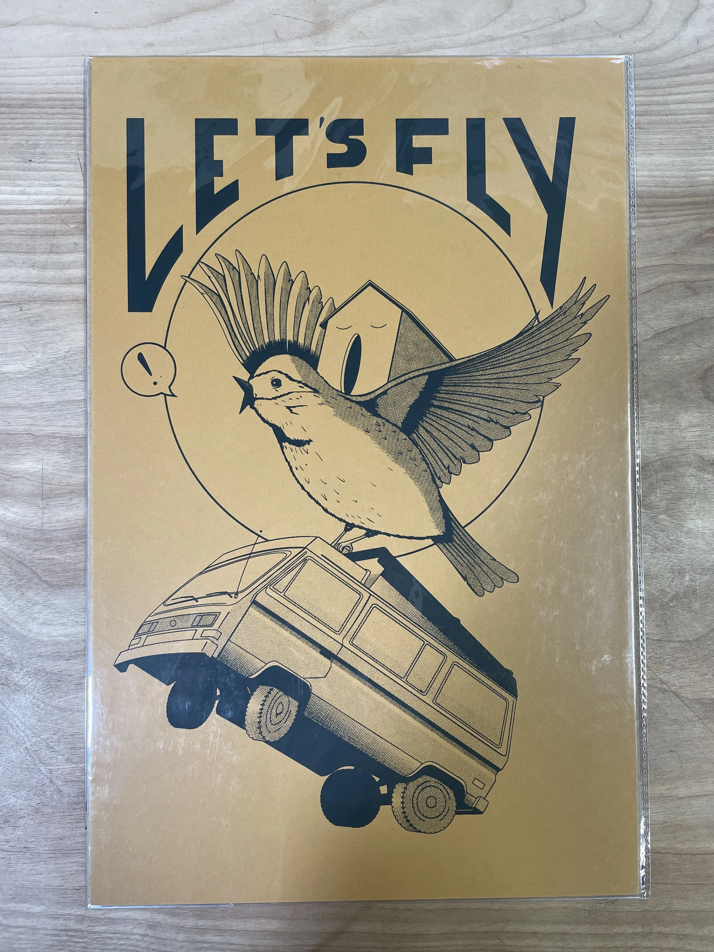 Let's Fly VW Vanagon Print Burnt Orange.JPG