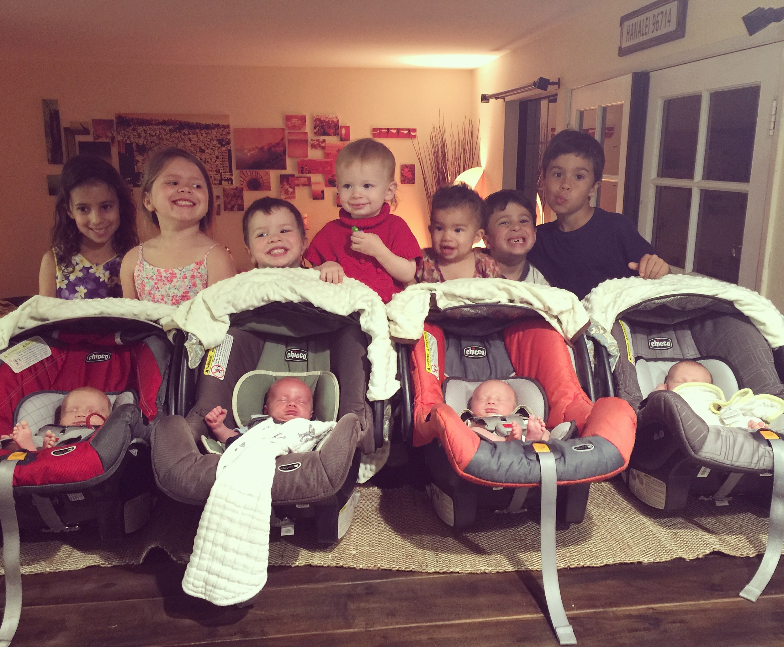 Happy Hour at Aunt Erin's House with all of the cousins & quads