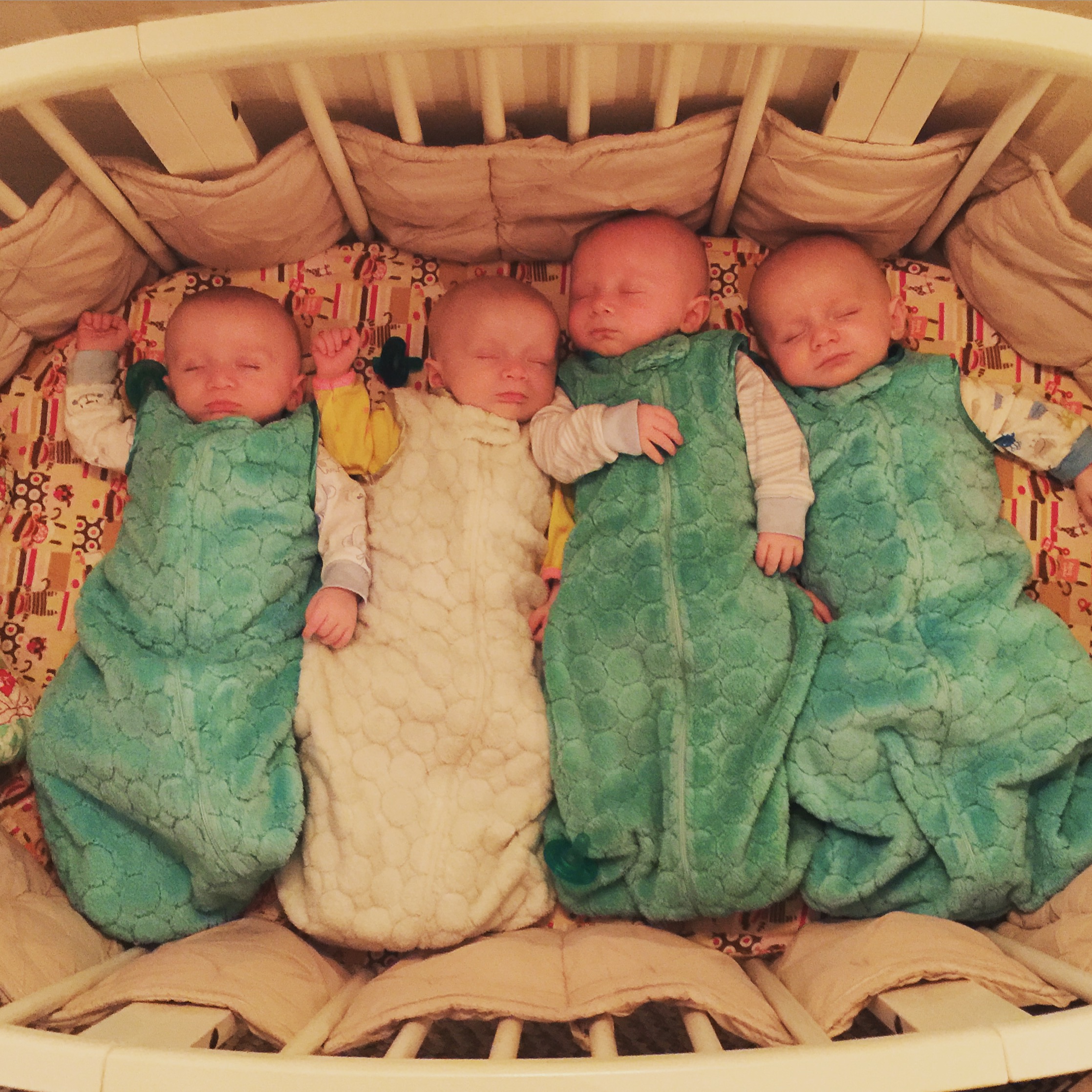 Everyone sleeping soundly in their crib for the first time. (It lasted like 2 hours :)