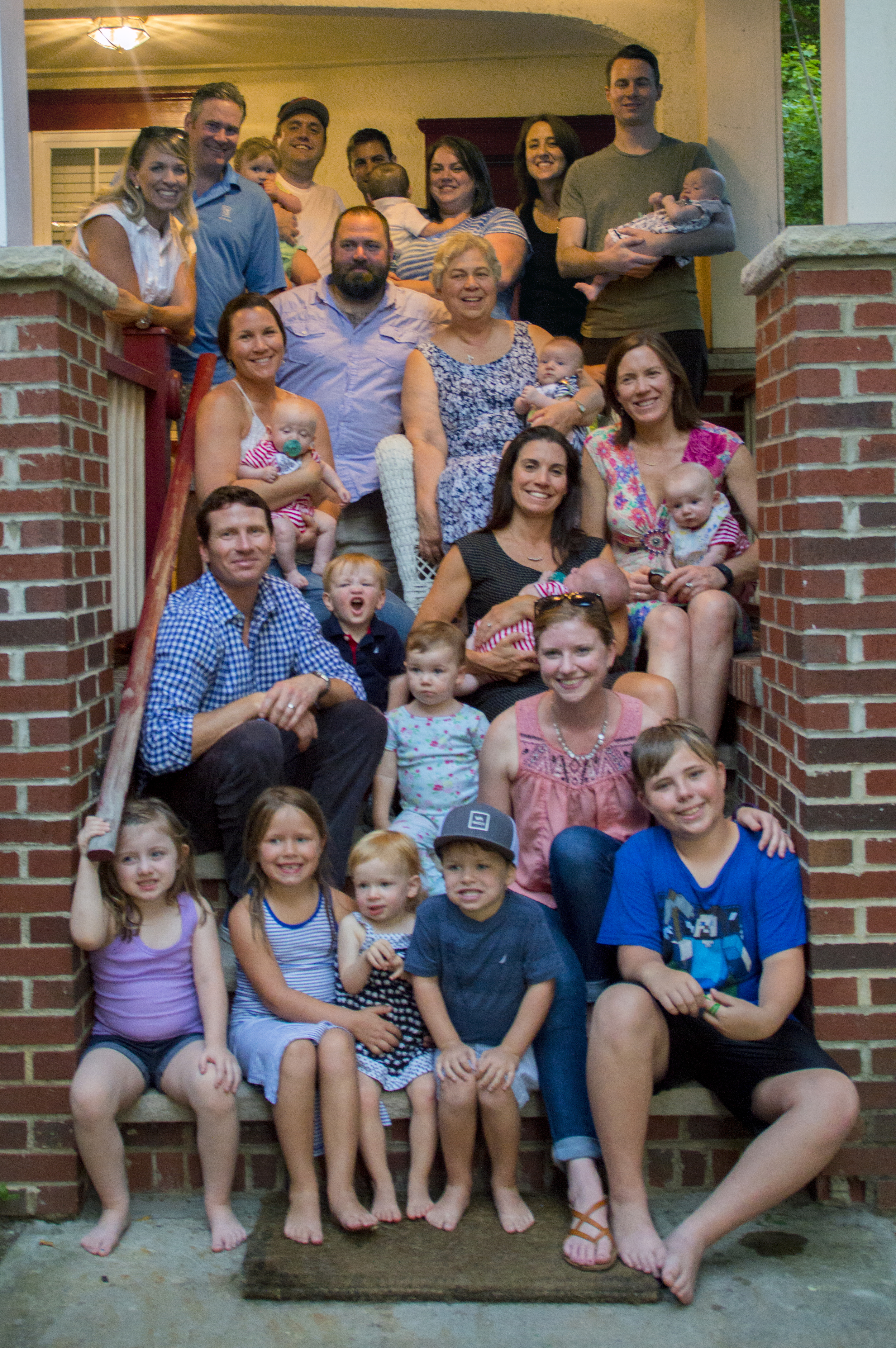 Aunt Kathy and her nieces, nephews and assorted grand nieces and nephews