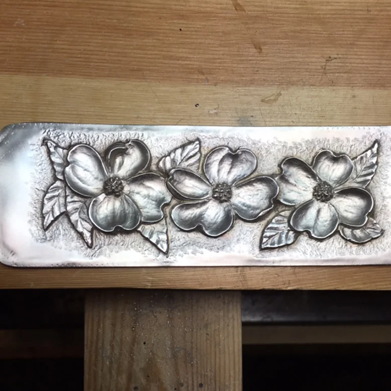 "2 inch Sterling Silver Dogwood Cuff Bracelet"