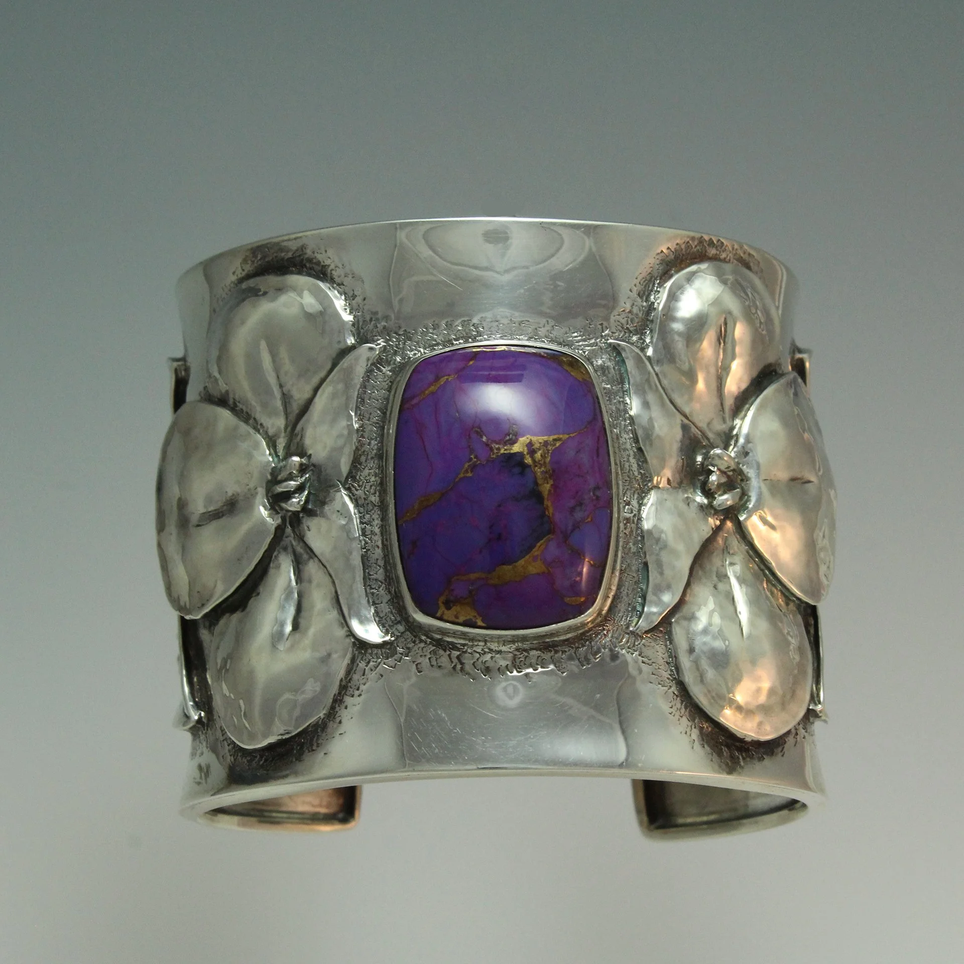"A Purple Mohave Turquoise" - 2.1" Sterling Silver Cuff Bracelet