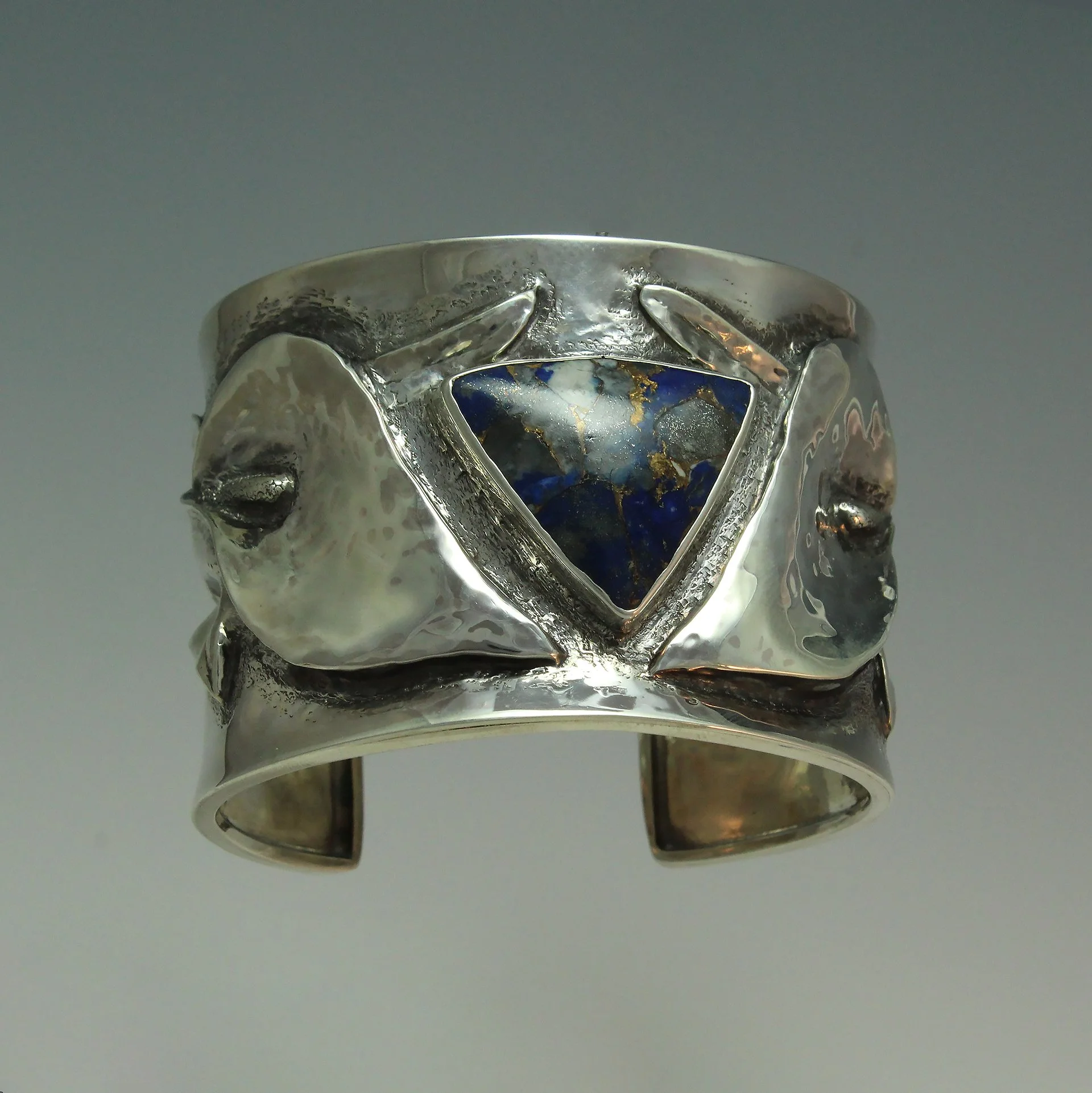 "Calla Lilies" - 1.8" Sterling Silver Cuff Bracelet