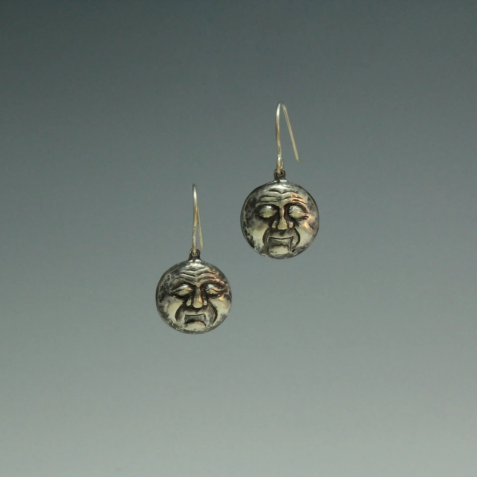 "Moon Faces" - Sterling Silver Earrings
