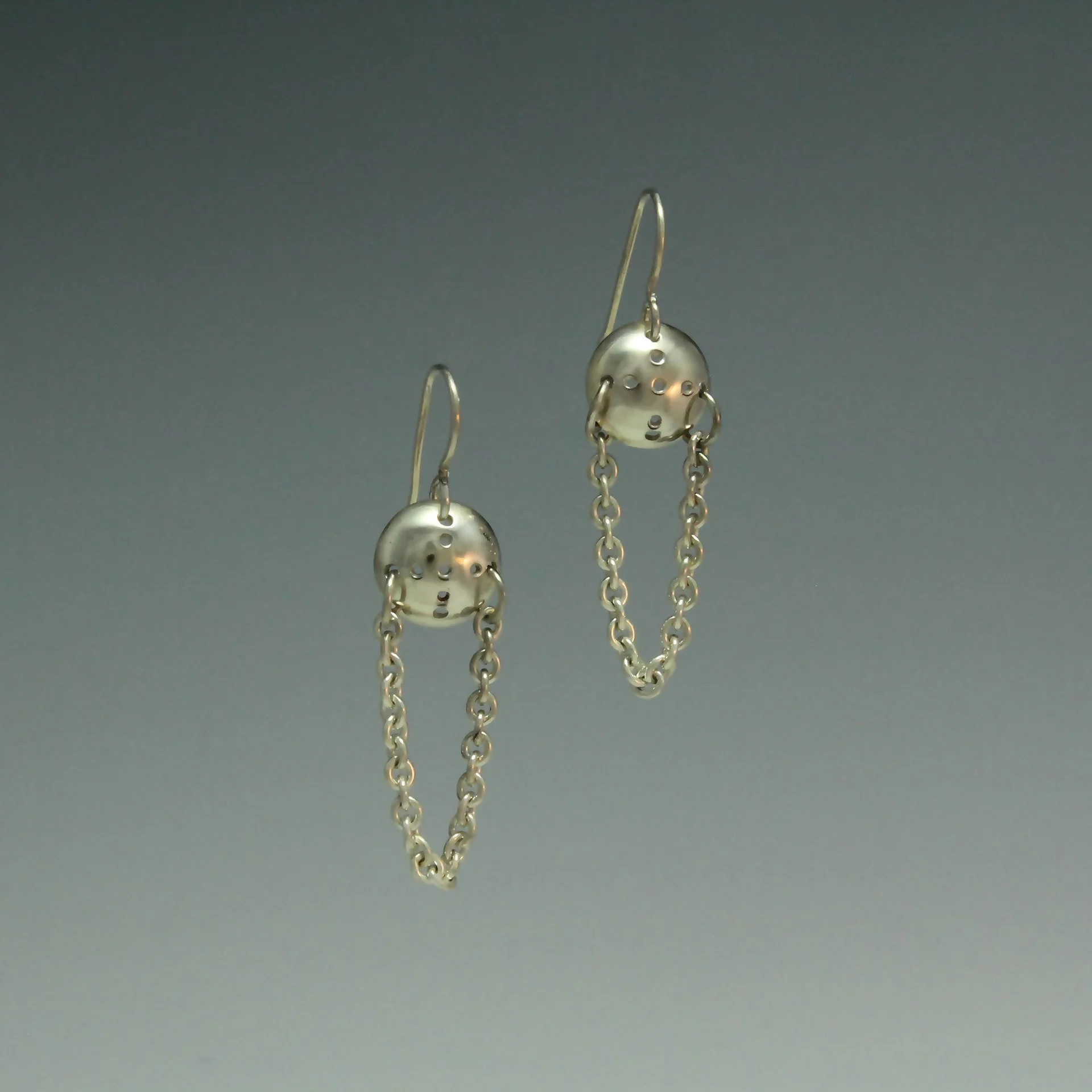 "Flying Saucers" -  Sterling Silver Dangle Earrings