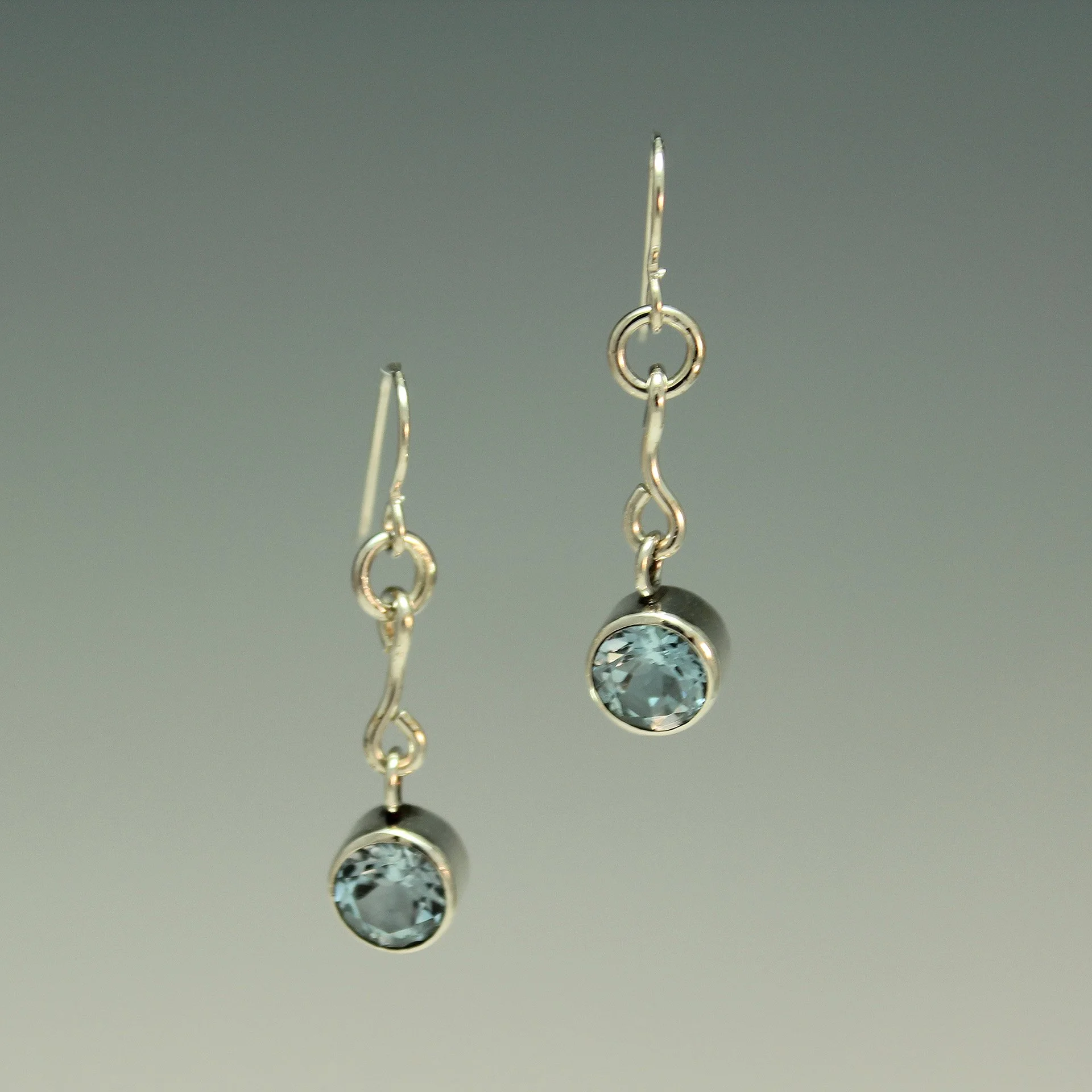 "Sky Blue Topaz" - Silver Drop Earrings