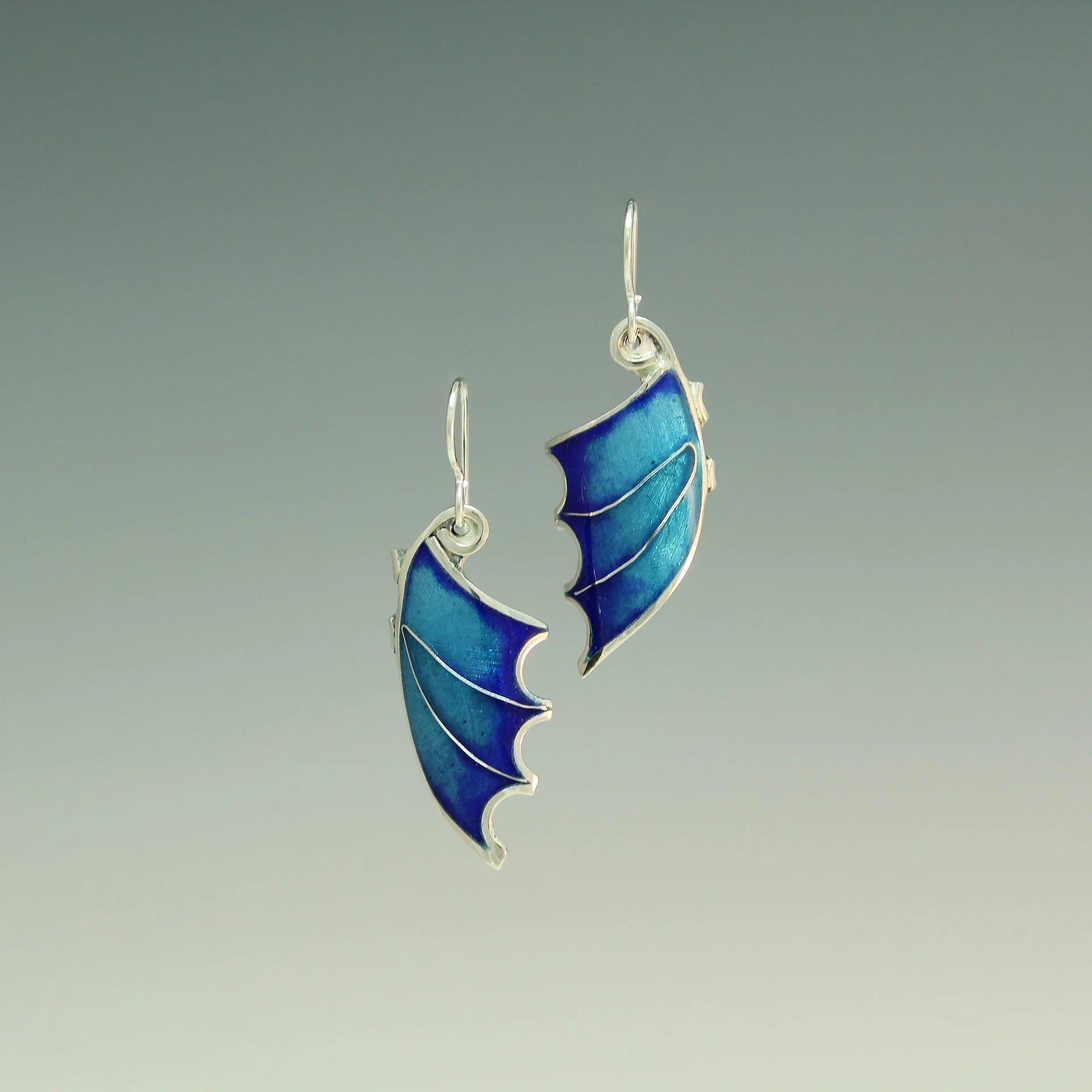 Blue Dragon Wing Earrings