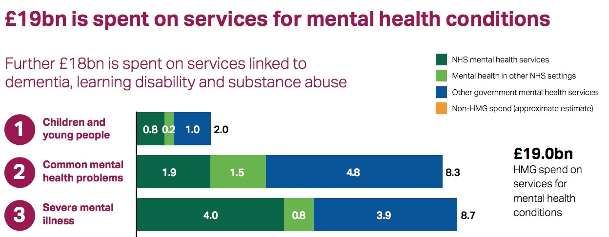 Figure 3: Detailed overview of distribution of funding for mental health