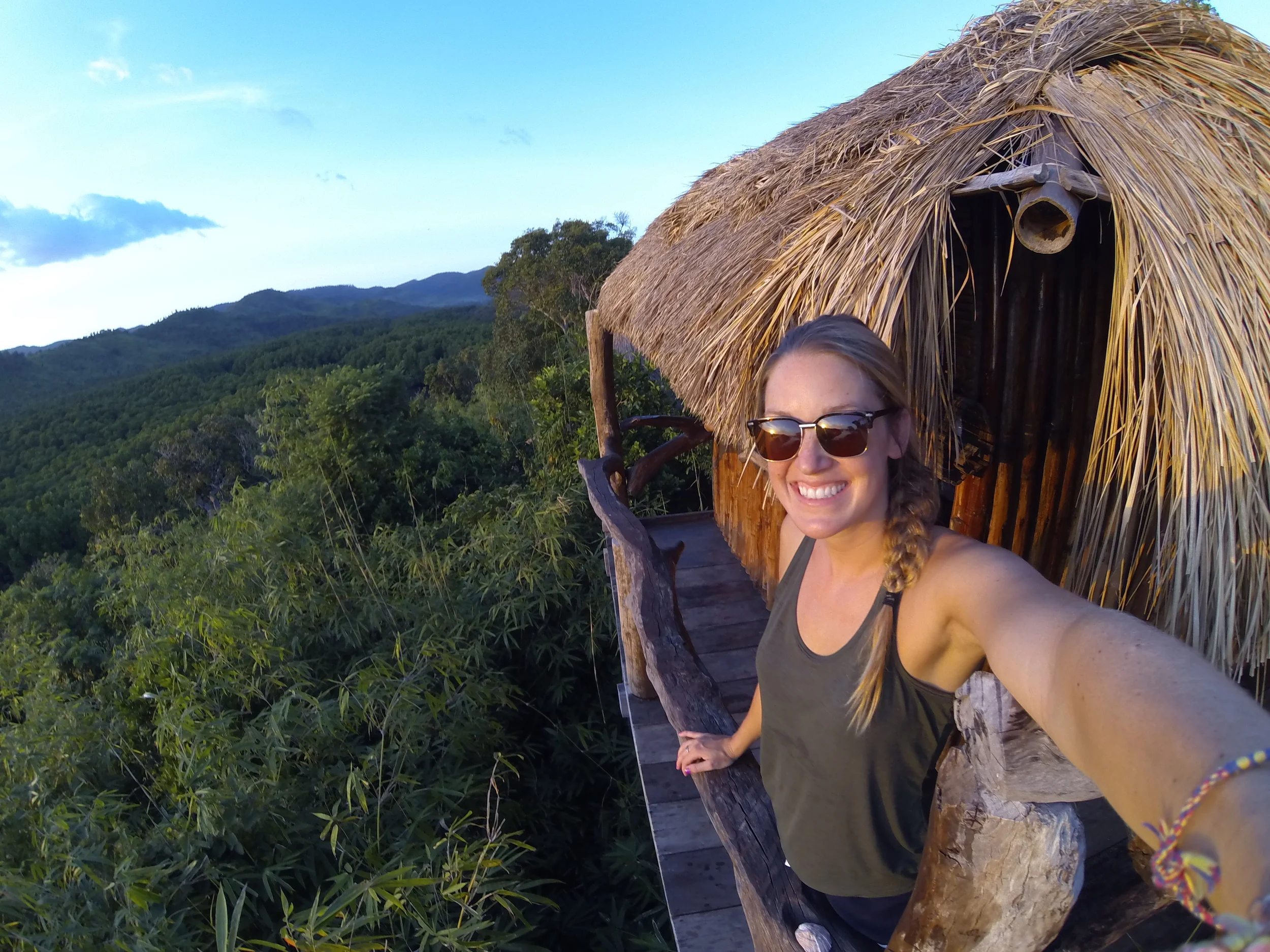 On a treehouse in the Philippines.