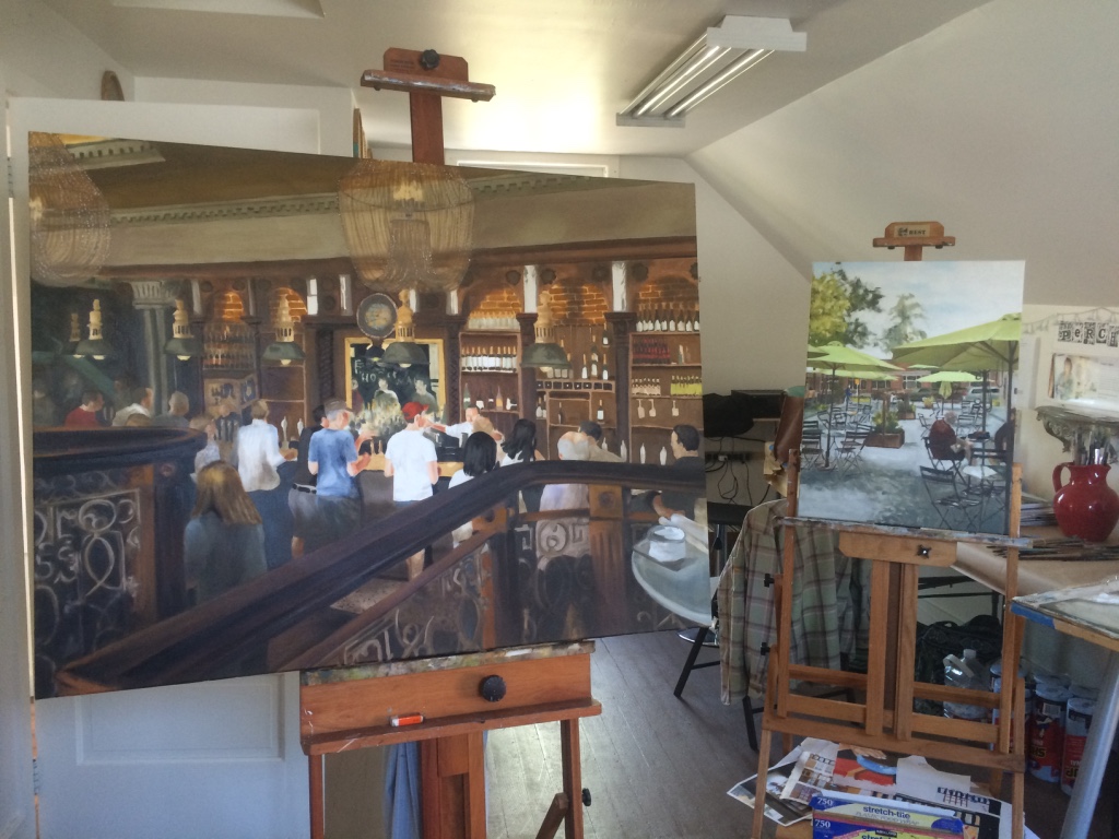 Two painting in process and both close to being done. 