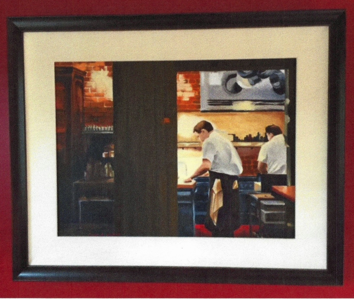 And, another source of delight is seeing my work custom-framed and in a home...this is " Stretching Minutes Into Moments " on a red wall. Stunning!