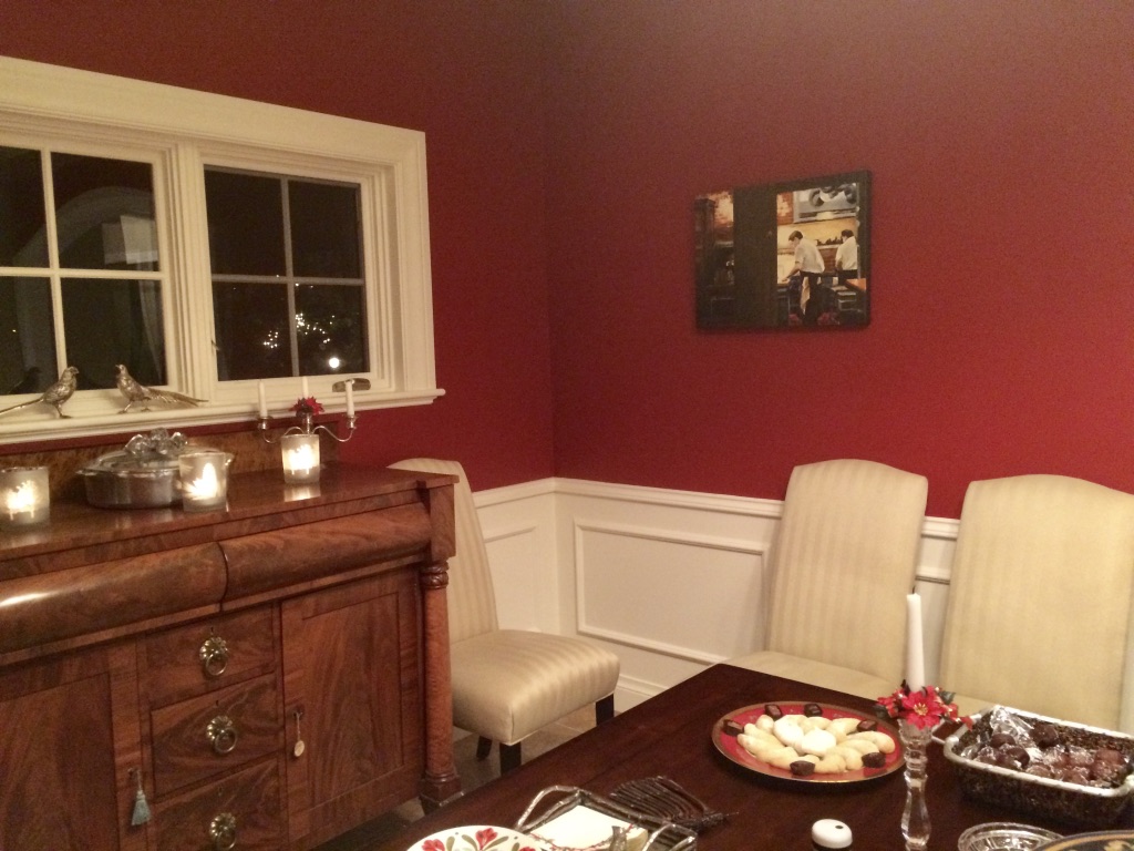 Here is the same room and painting BEFORE the custom framing...what a difference!