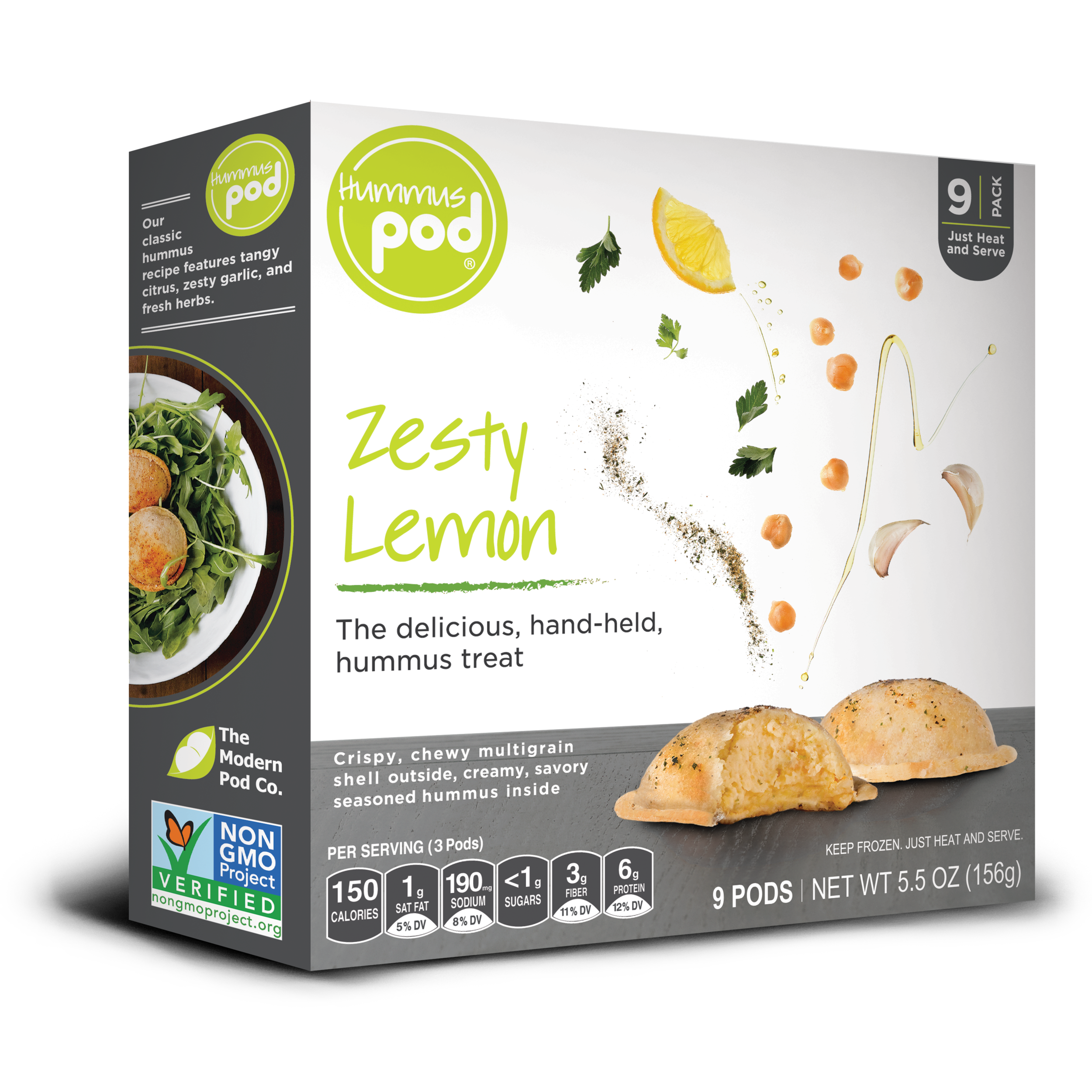 Zesty Lemon Hummus Pods. The delicious healthy hummus treat.