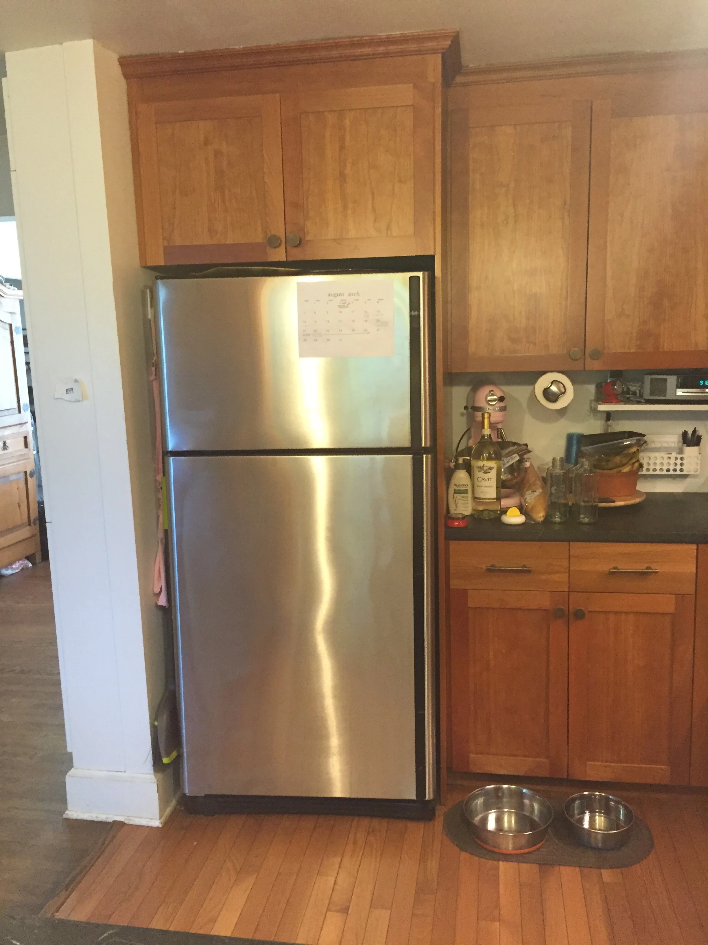 BEFORE: old Kenmore fridge; lasted 16 years, so can't complain.