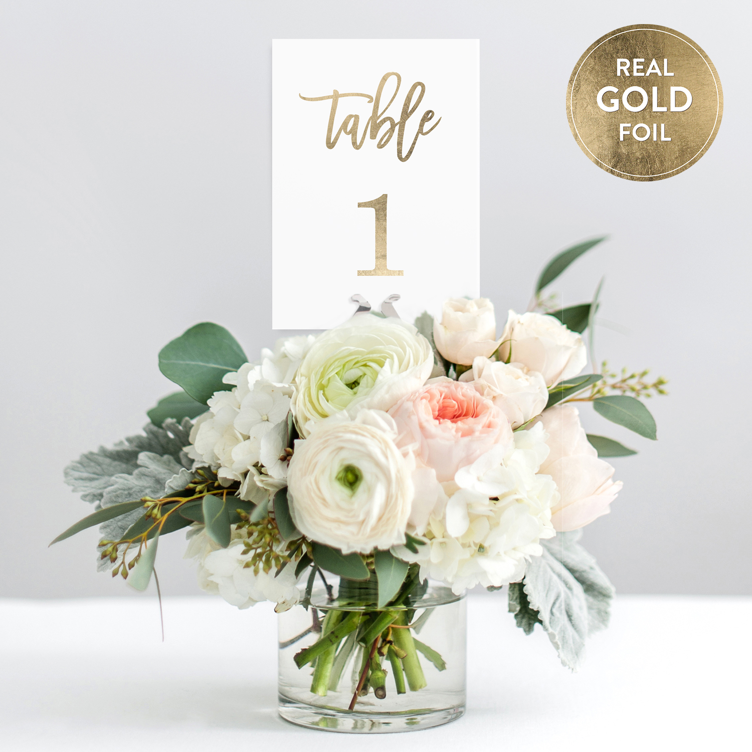 Chemin de Table Coton Lin Just Married Rose Gold