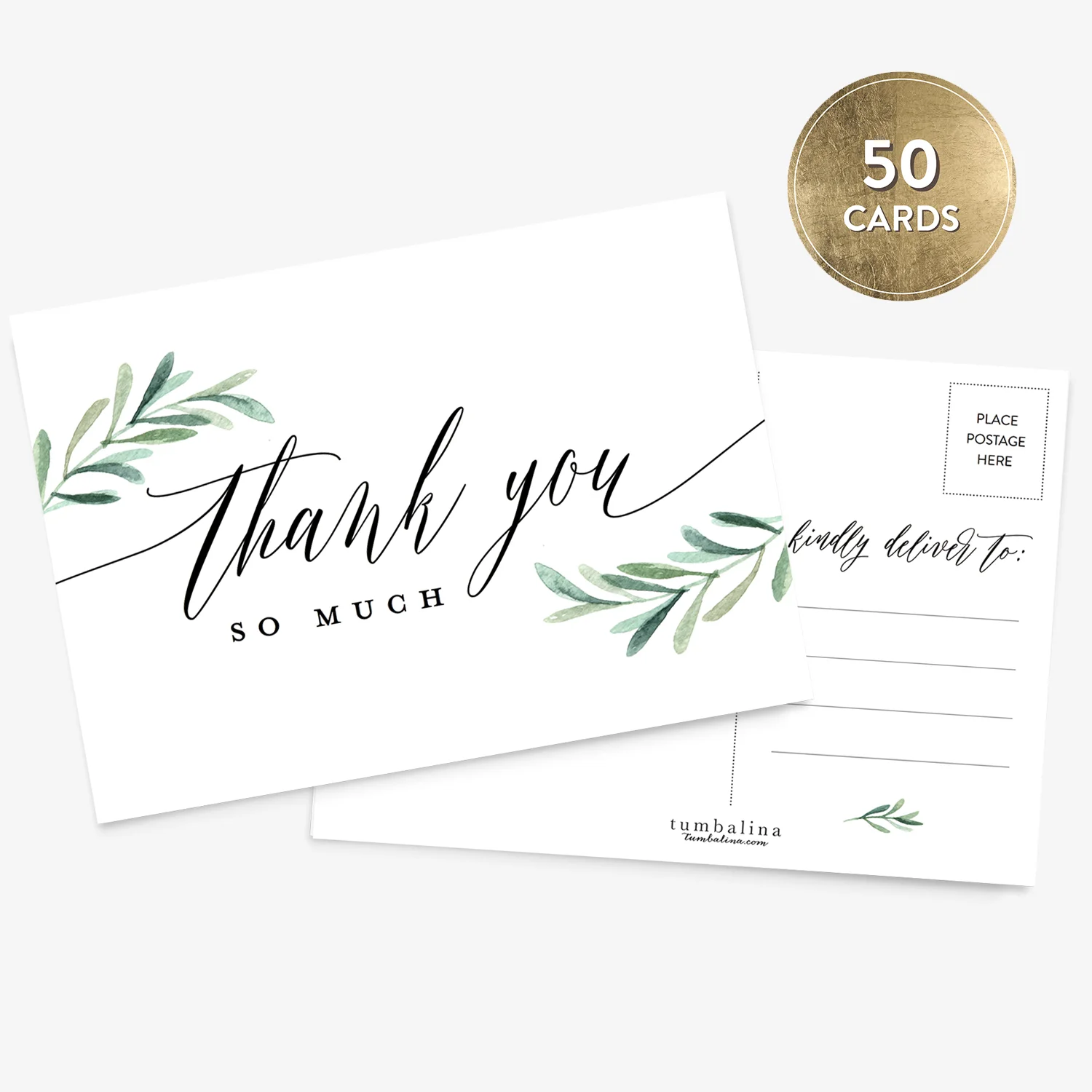 Greenery Thank You Postcards