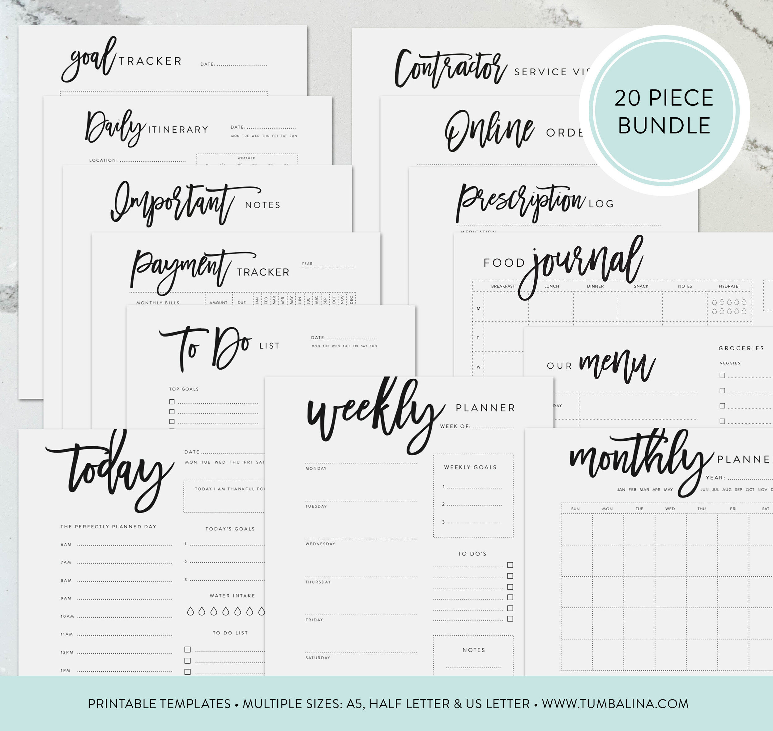 20 Piece Ultimate Life Planner Script Bundle Set