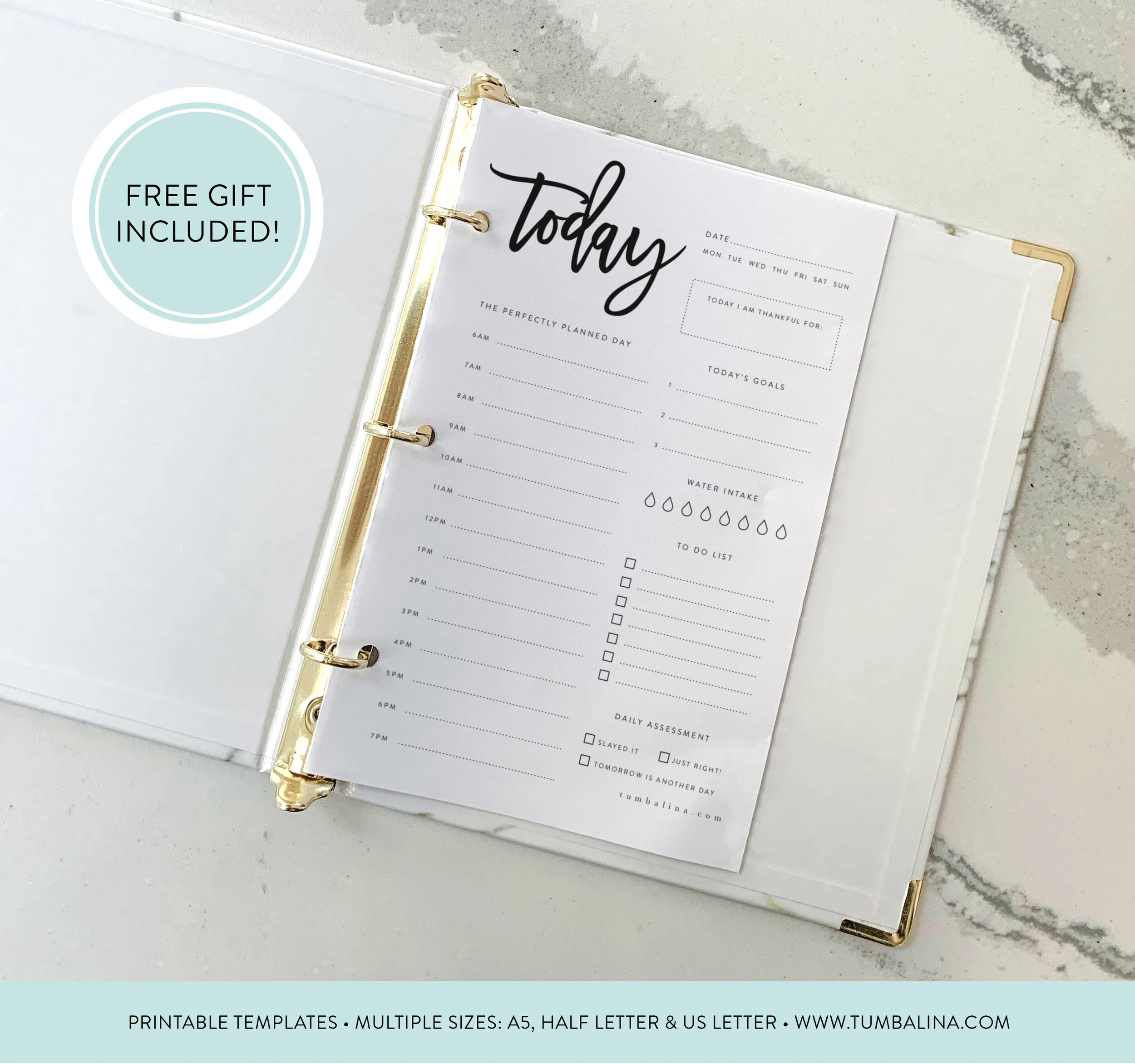 Daily Planner Script Printable Organizer