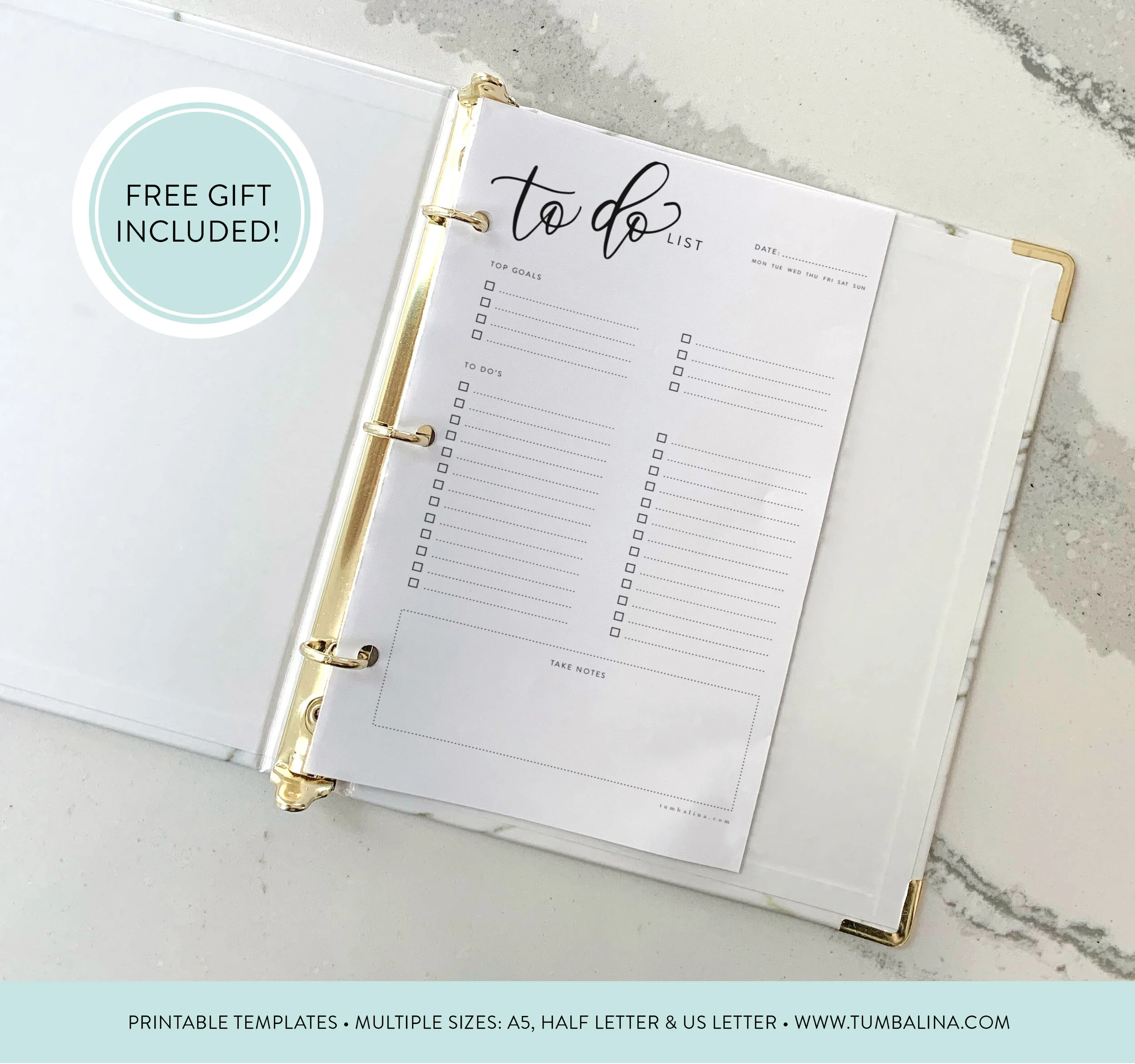 To Do List Hand Lettered Planner Printable Organizer