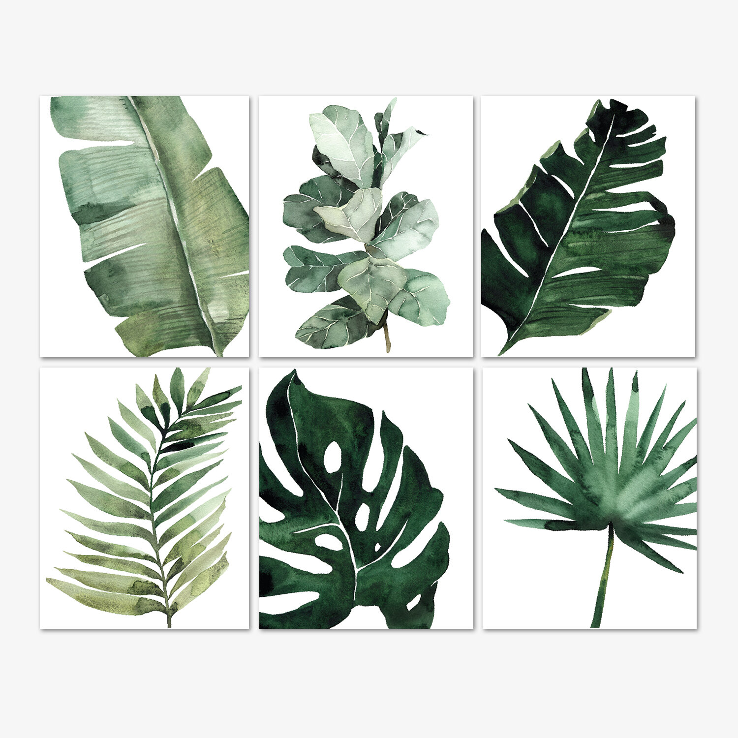 Tropical Leaves Wall Decor Art Prints | Large