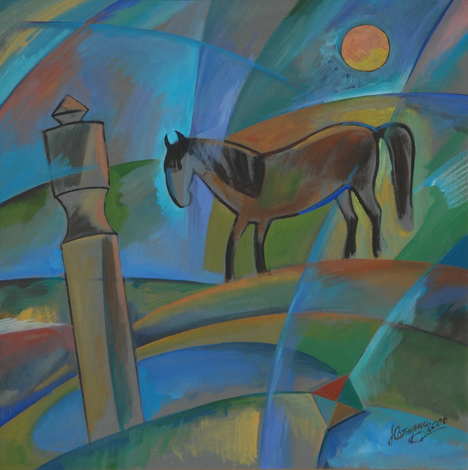  Джесегей (Якутский мотив 2). 2006 (холст, акрил) | Dzhesegei (Yakut motif 2). 2006 (acrylic on canvas) 