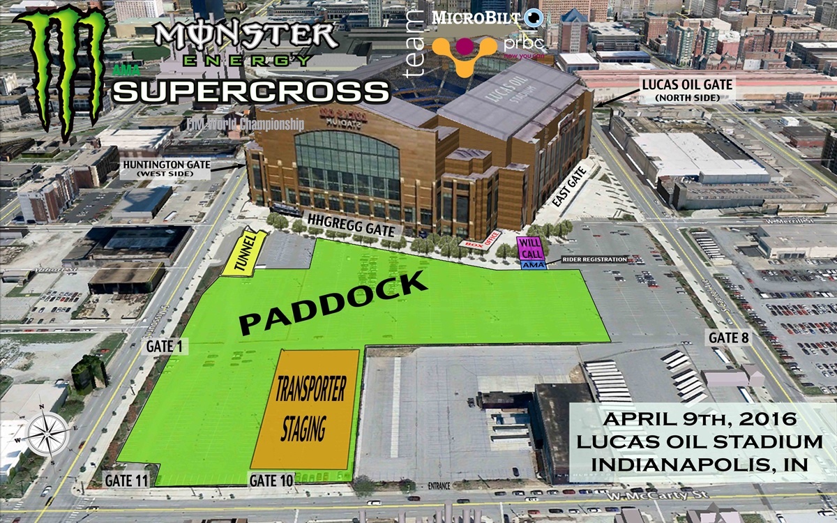 Lucas Oil Stadium Parking Map Monster Energy Supercross Race - Lucas Oil Stadium — Ronnie Stewart Racing
