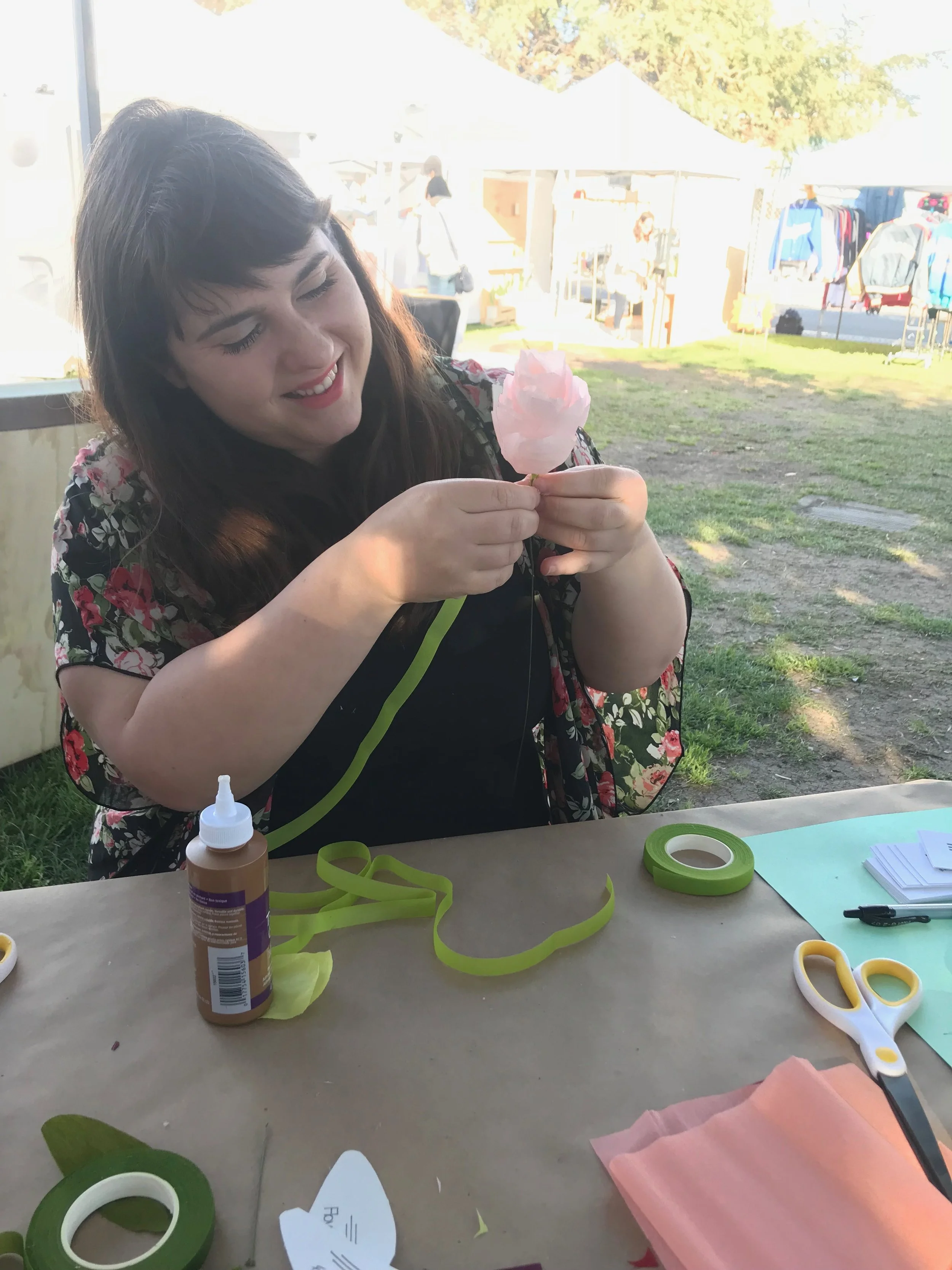 Recap: Paper Flowers at Artists &amp; Fleas in Venice