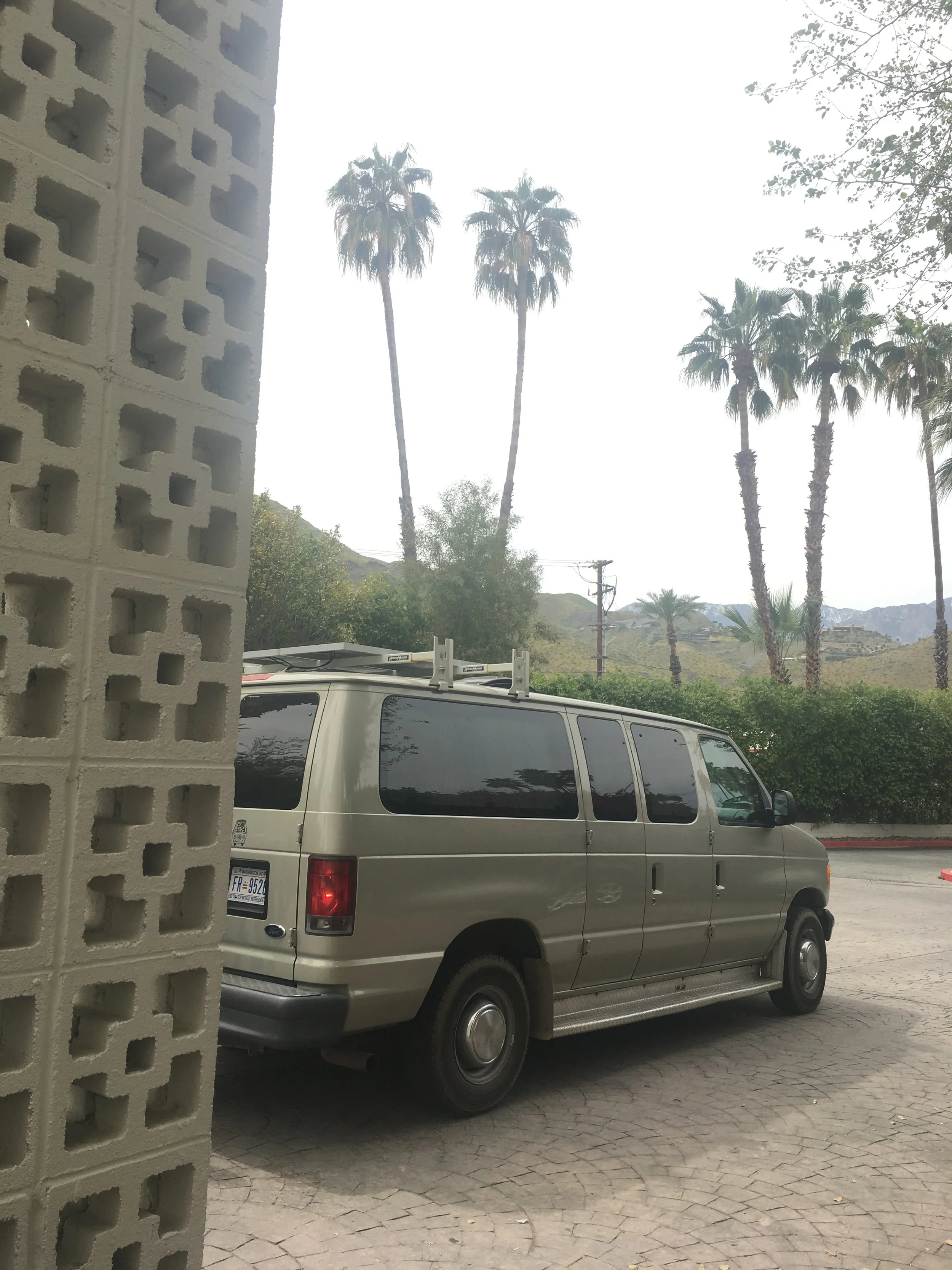 Valerie’s Van dropping me off at The Parker, Palm Springs