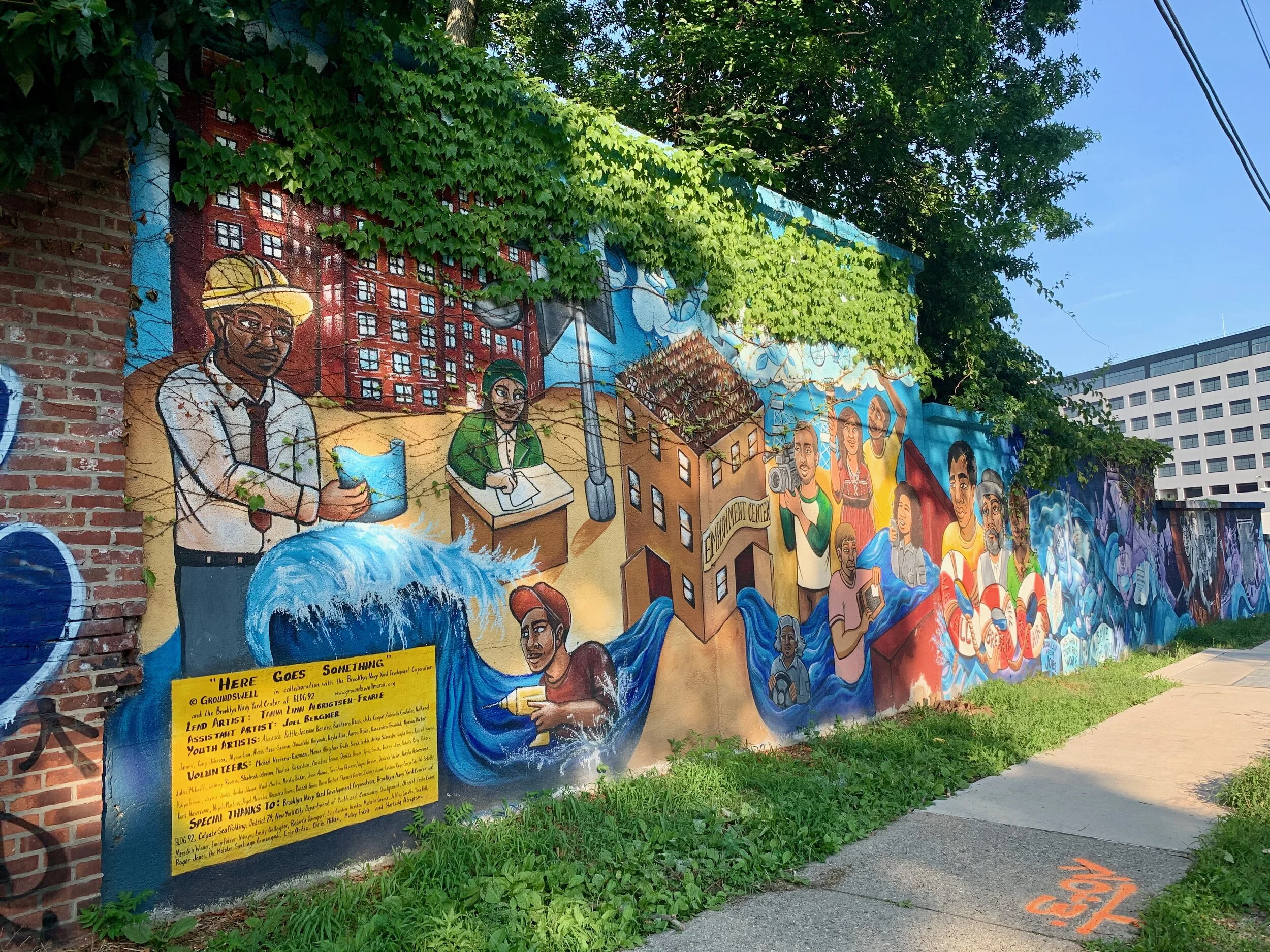 Here Goes Something Mural in Brooklyn Navy Yard by Groundswell