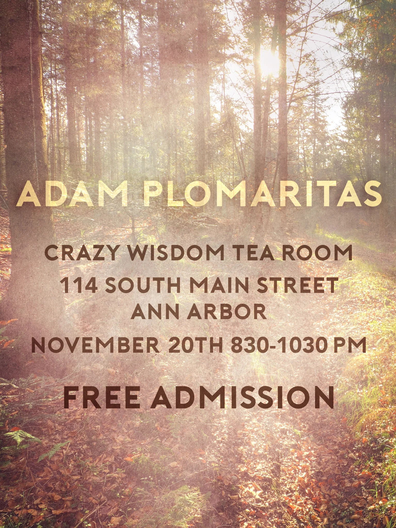 Crazy Wisdom Tea House with Adam Plomaritas