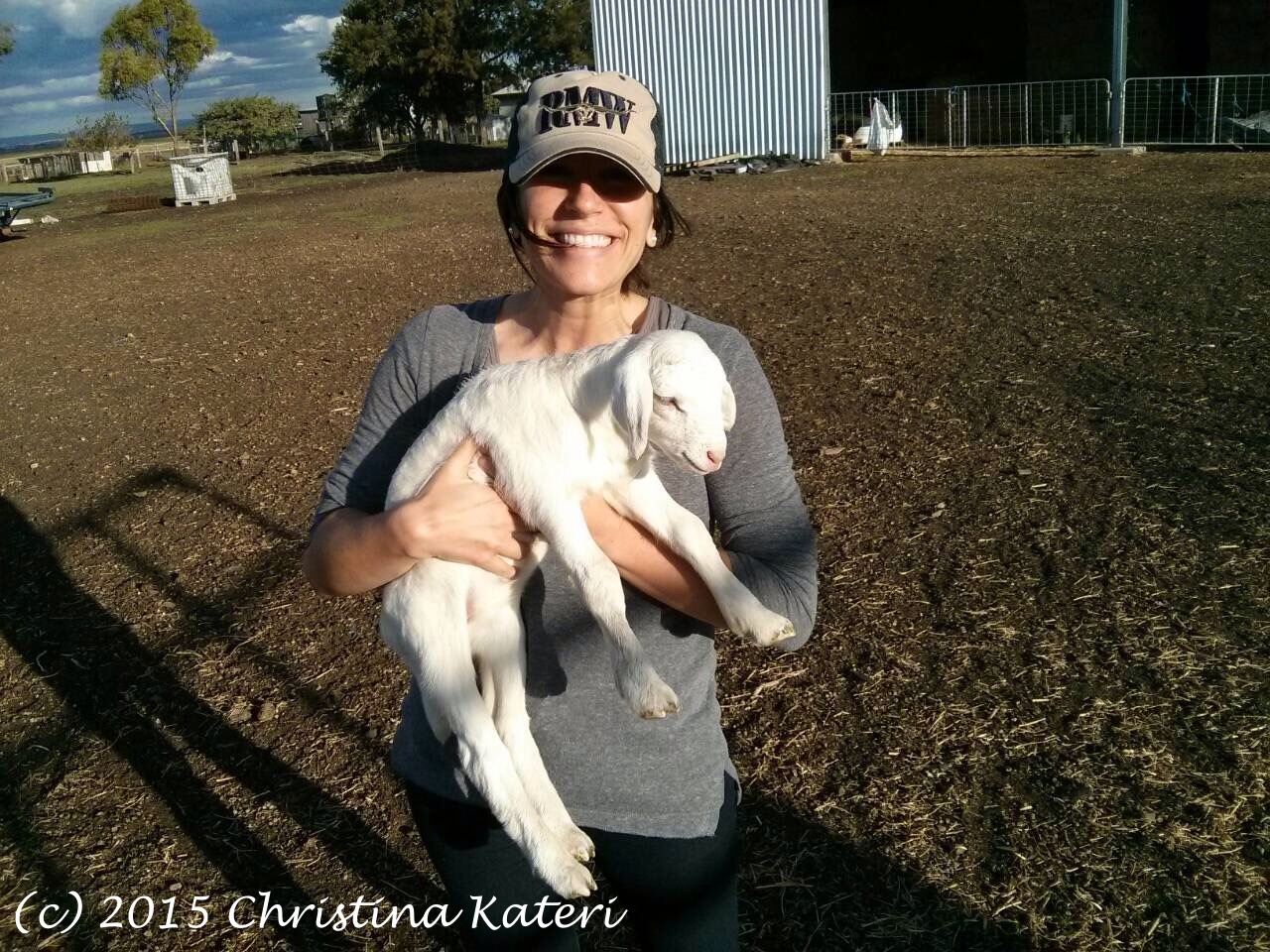  Holding a lamb for the first time. 